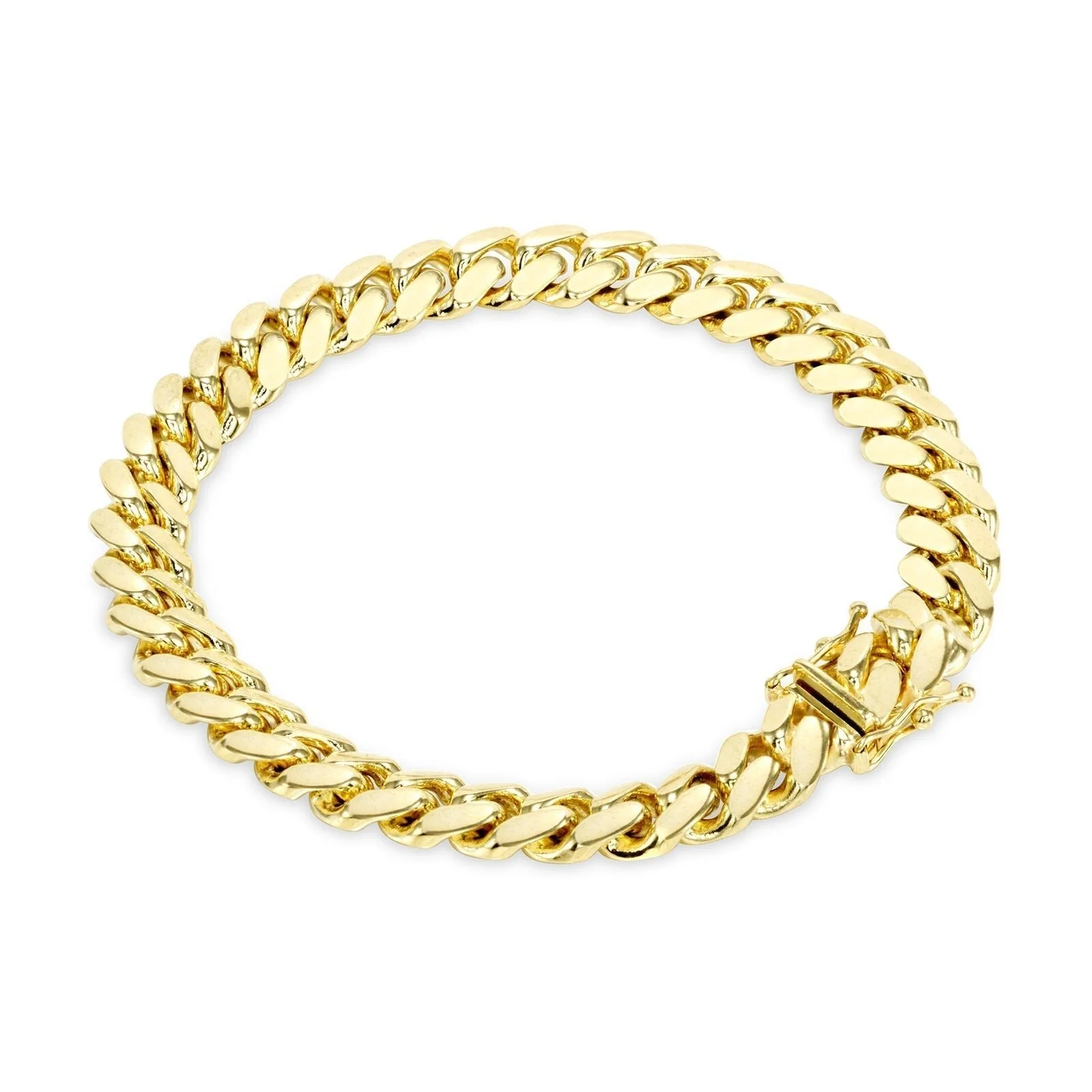 14k Yellow Gold Miami Cuban Link Bracelet 8.5" inch 8mm Real 14kt Box Lock For Men - Image 2