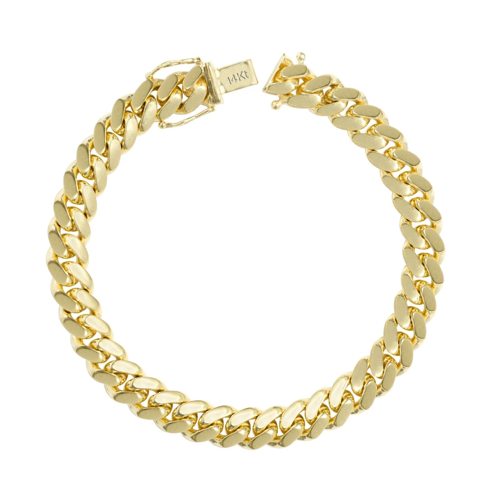 14k Yellow Gold Miami Cuban Link Bracelet 8.5" inch 8mm Real 14kt Box Lock For Men - Image 5
