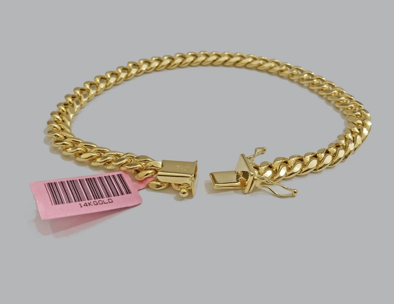 14k Yellow Gold Miami Cuban Link Bracelet 9 inch 7mm Real Mens & Ladies Box Lock - Image 2