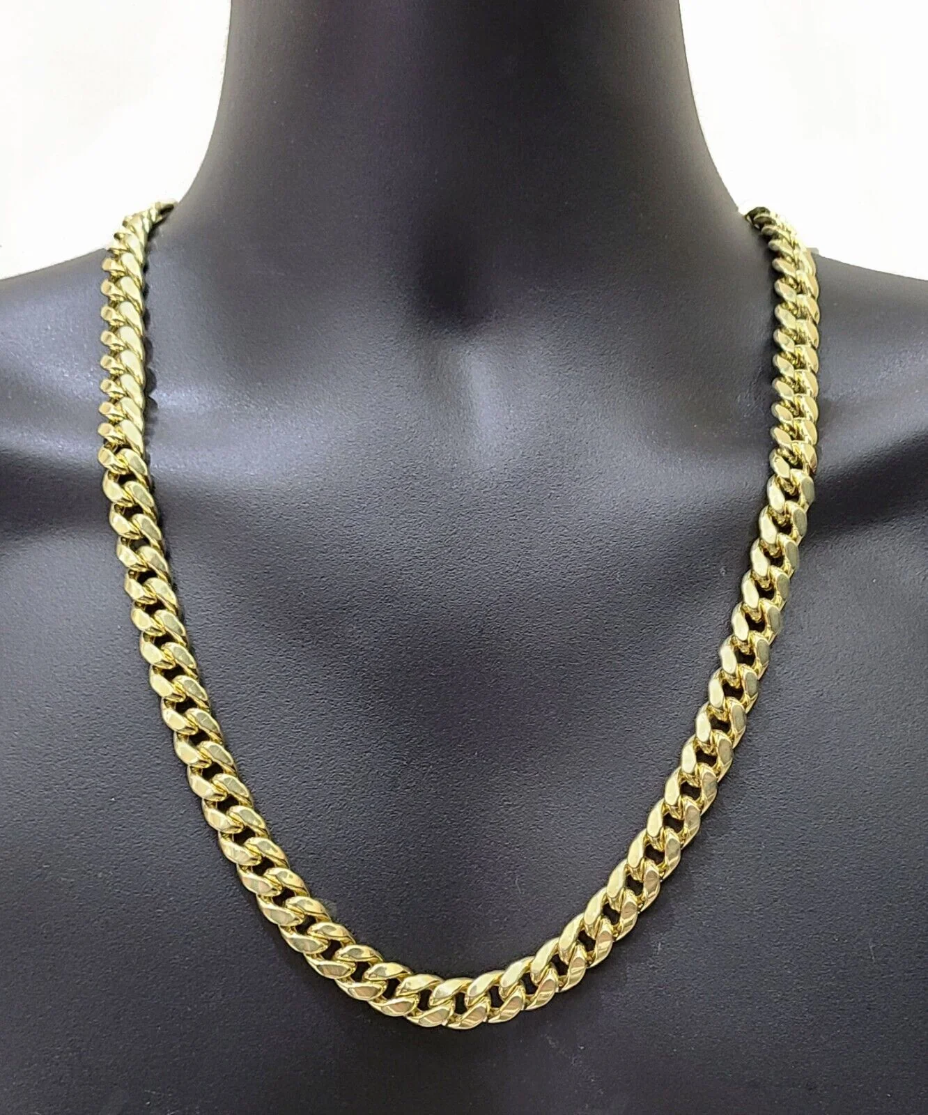 14k Yellow Gold Miami Cuban Link Chain 10mm 30" Necklace Box Lock Real 14kt