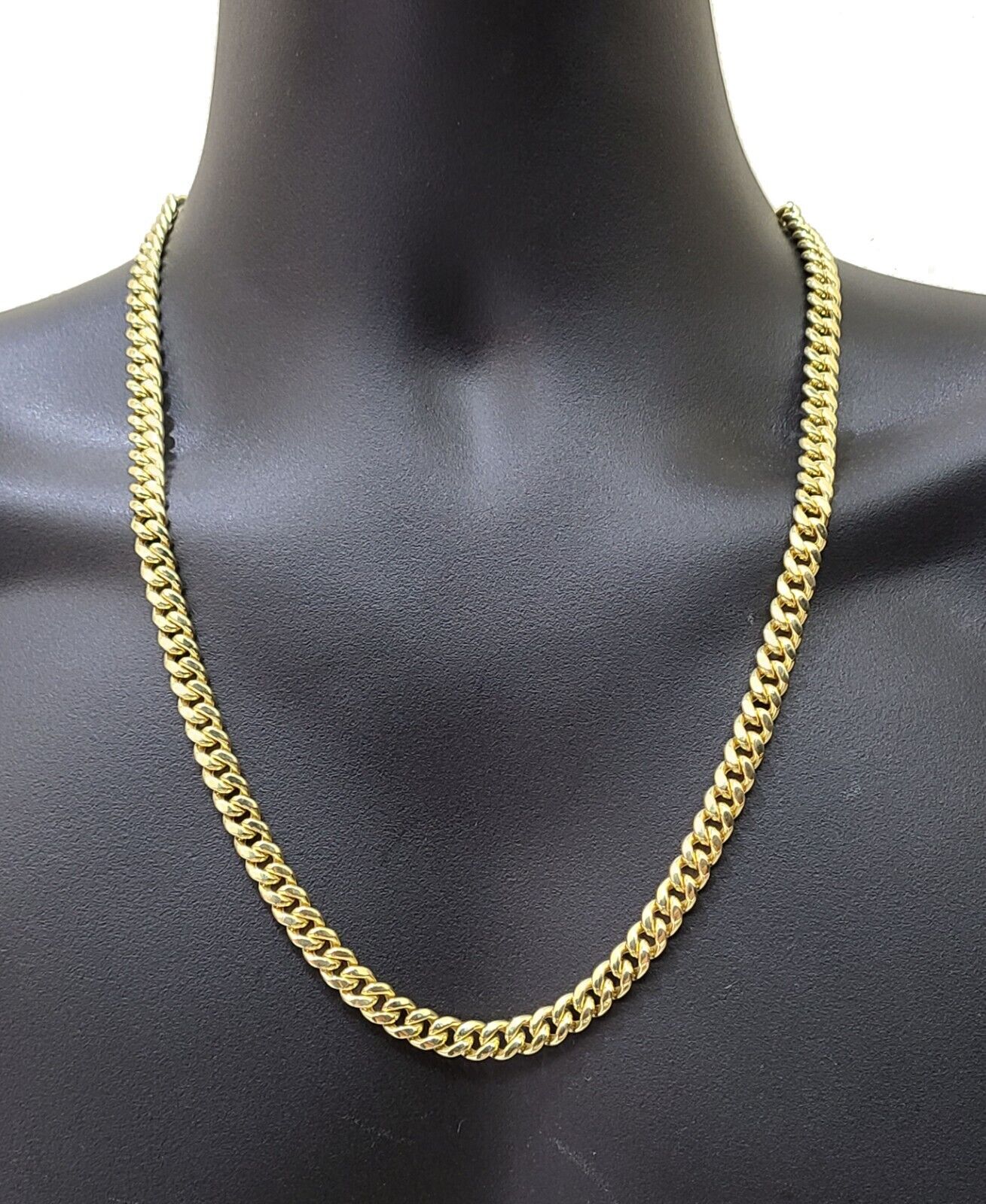14k Yellow Gold Miami Cuban Link Chain 8mm 20" Necklace Box Lock REAL - Image 4