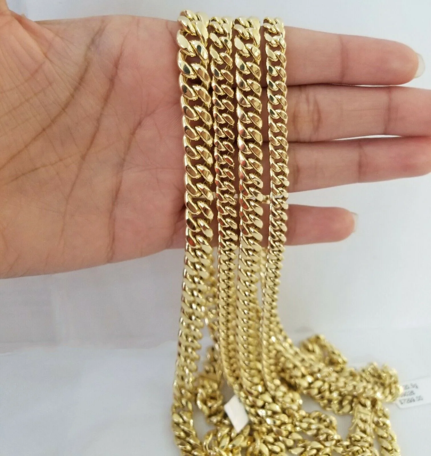 14k Yellow Gold Miami Cuban Necklace Chain 6mm-9mm,14kt Real Link Gold Chain - Image 2