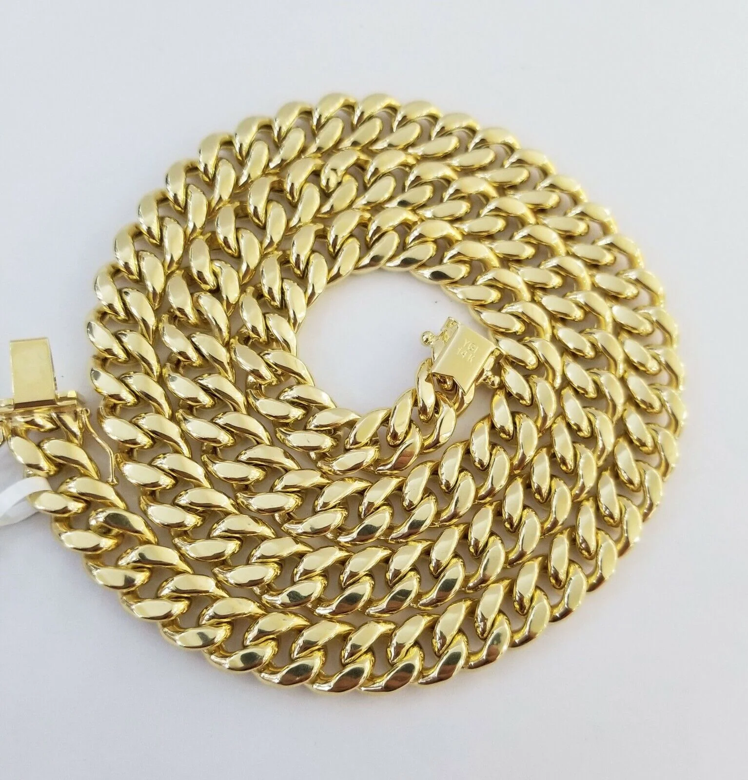 14k Yellow Gold Miami Cuban Necklace Chain 6mm-9mm,14kt Real Link Gold Chain - Image 3