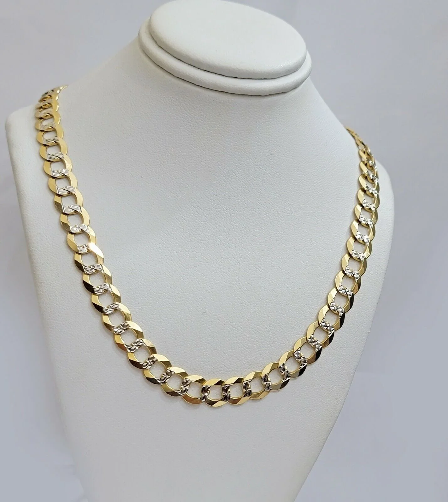 14k Yellow Gold Necklace Chain Cuban Curb Link 9mm 24" Inch Diamond Cut SOLID - Image 7