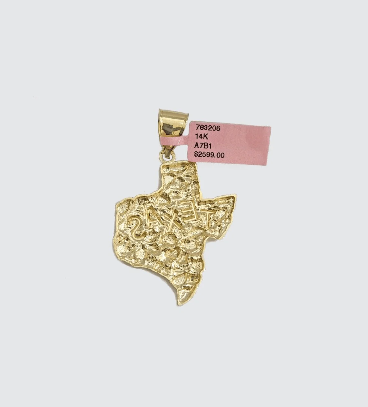 14k Yellow Gold Rope Chain 22'' Inch Necklace Texas Map Charm Pendant Real 14kt - Image 2