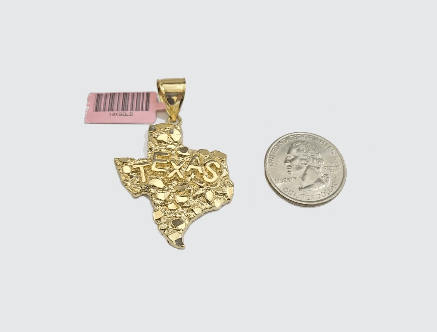 14k Yellow Gold Rope Chain 26'' Inch Necklace Texas Map Charm Pendant Real 14kt - Image 11