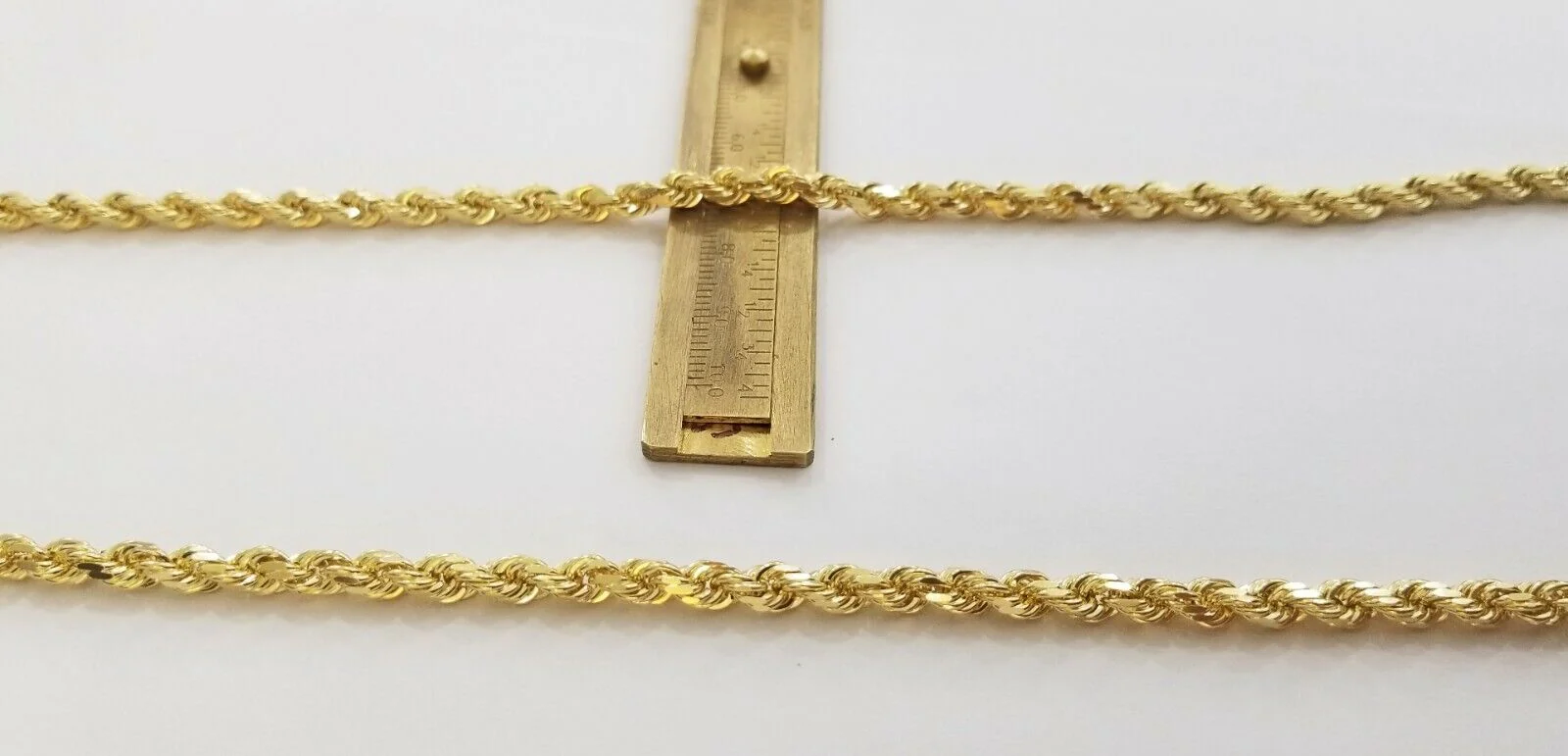 14k Yellow Gold Rope Chain necklace 4.5mm 24Inch diamond cut men women Real 14kt - Image 8