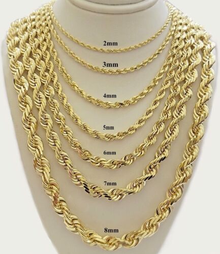 14k Yellow Gold Rope Chain Solid Necklace 6mm 26" Dimond Cut 14KT Real Gold - Image 4