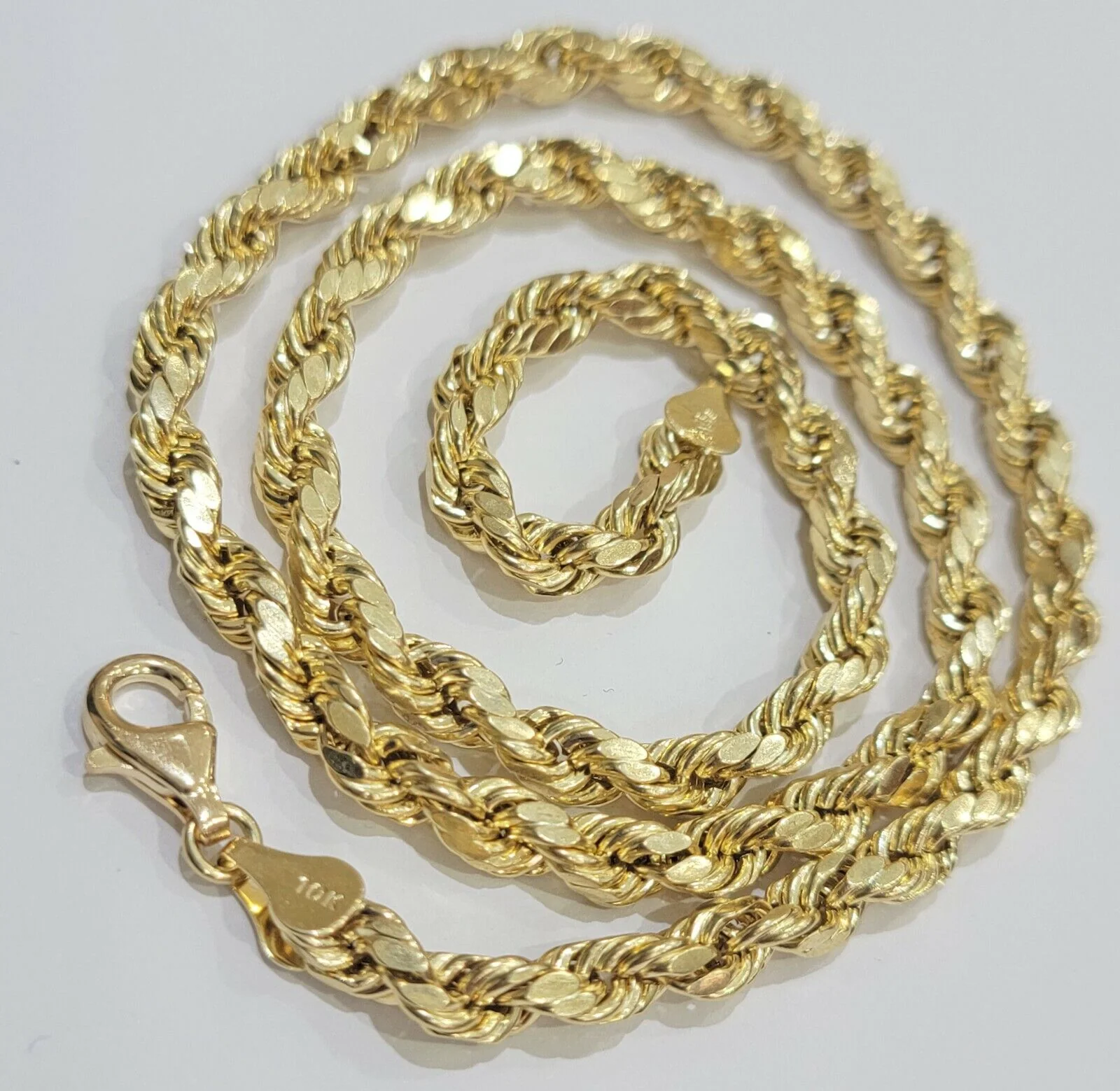 14k Yellow Gold Rope Chain Solid Necklace 6mm 26" Dimond Cut 14KT Real Gold - Image 9