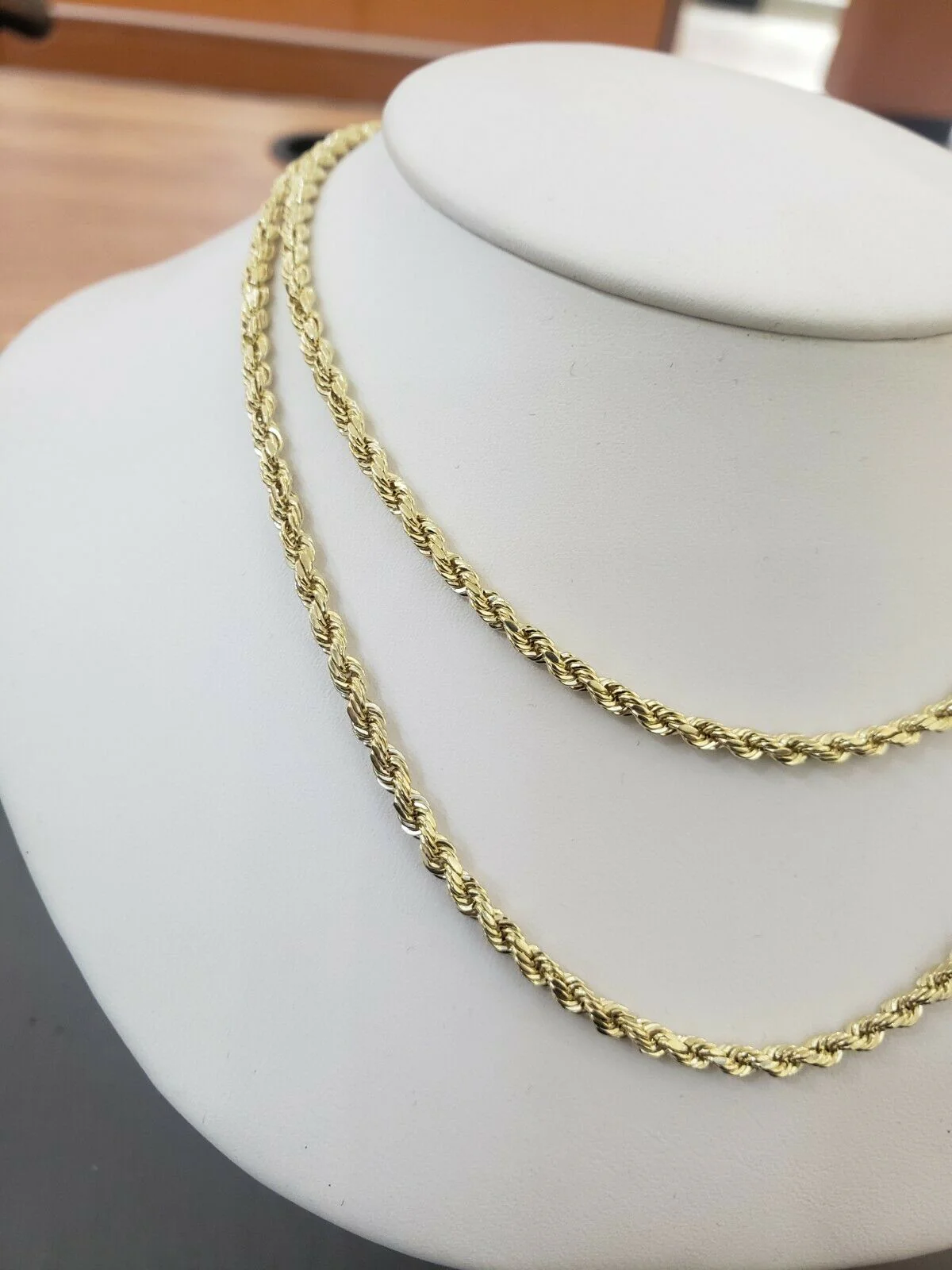 14K Yellow Gold Solid Chain Necklace 3mm 22" Inch Lobster , Real 14kt, Bracelet - Image 9