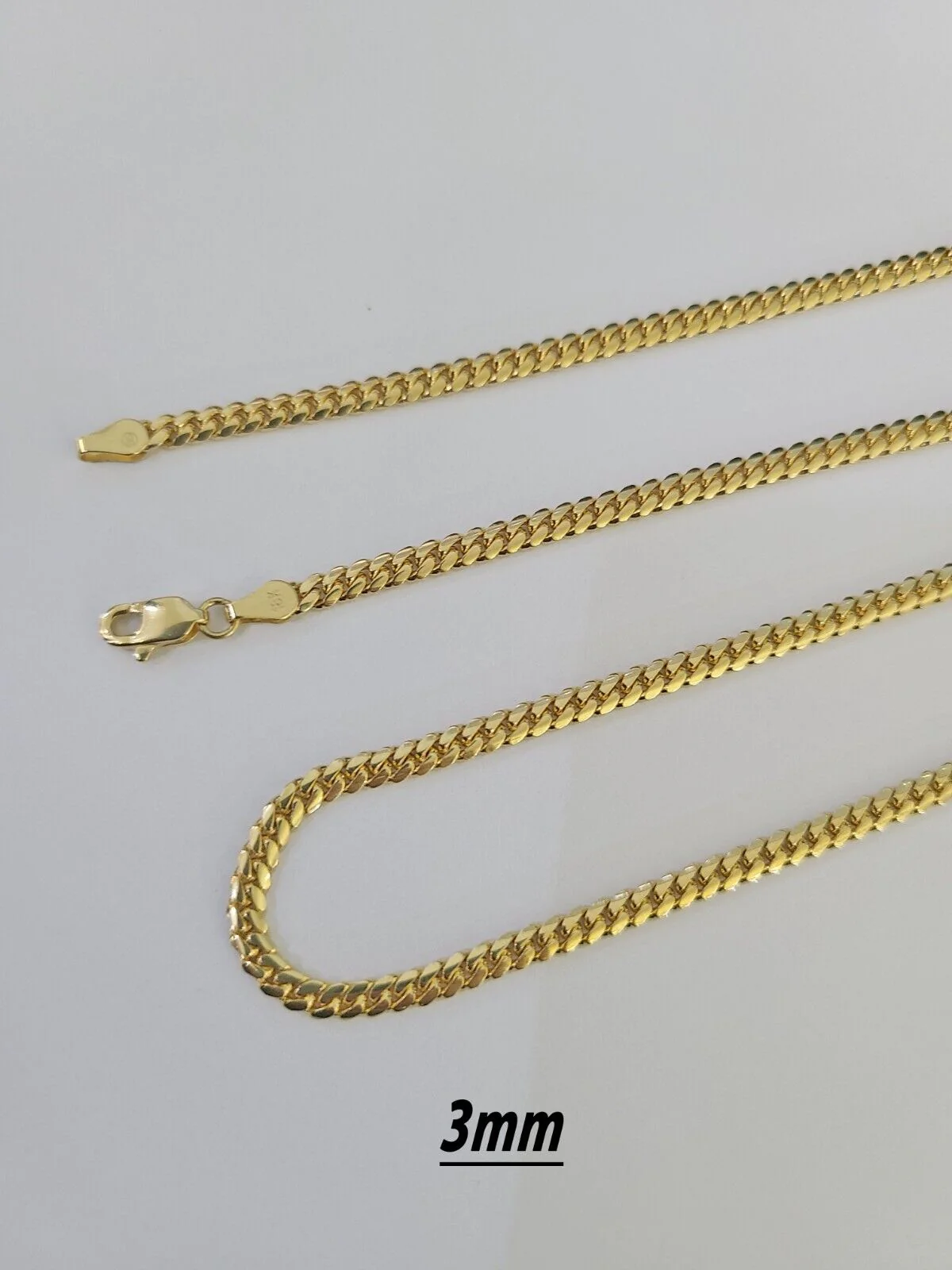18k Real Solid Miami Cuban Chain Gold 2.5mm 3mm 4mm 24" Inches Genuine Necklace - Image 5