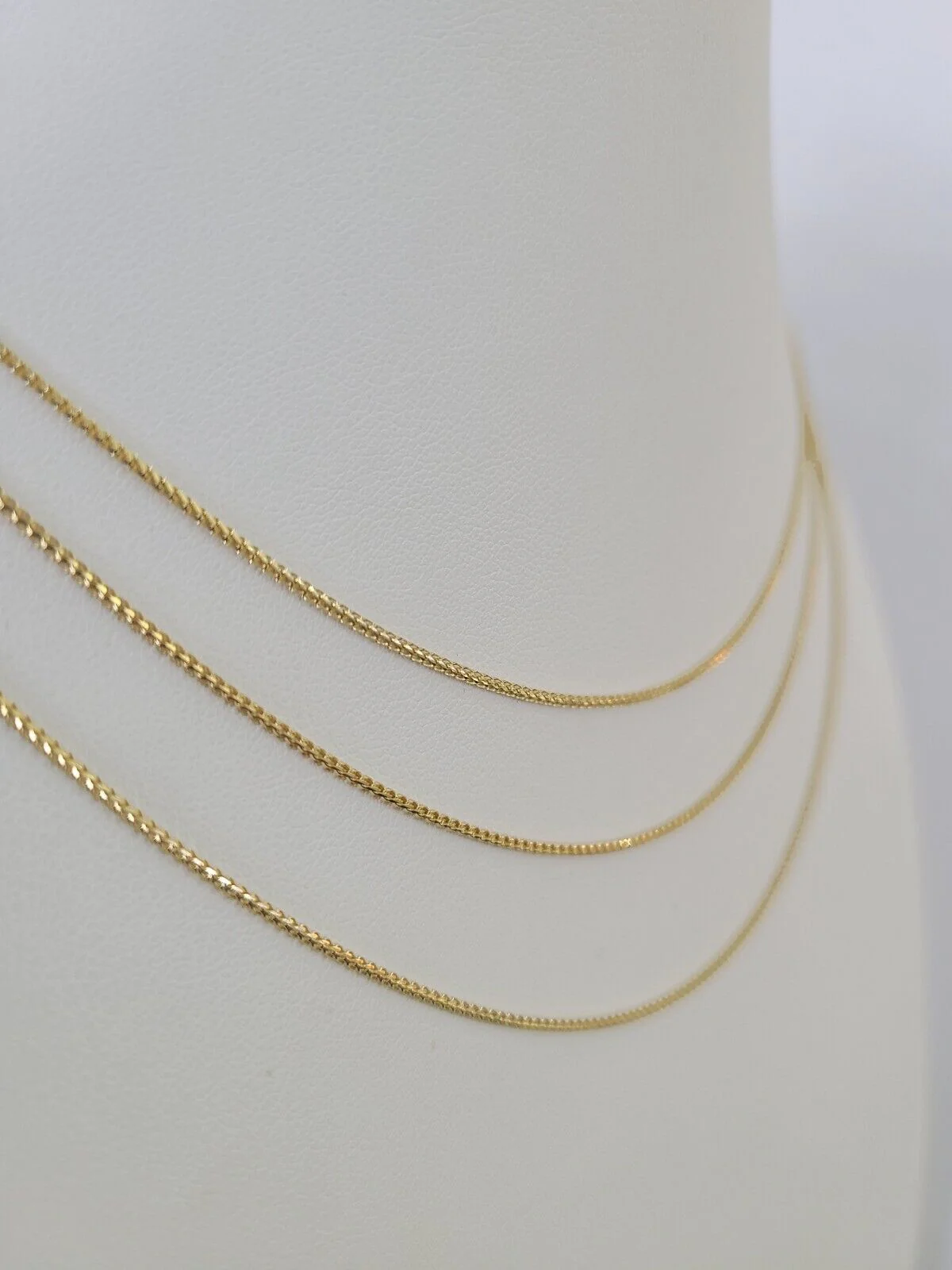 18K Solid Franco Chain Necklace 20" 22" 24" 1mm Yellow Gold Real - Image 2
