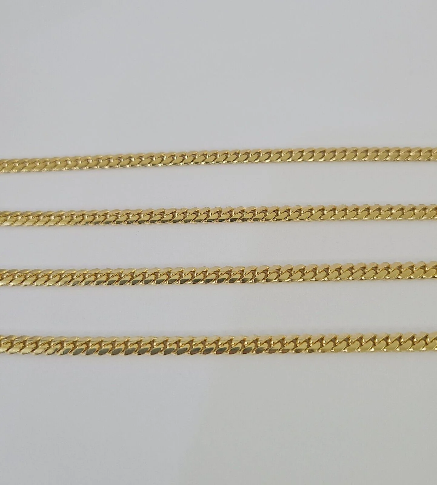18k Solid Miami Cuban Chain Yellow Gold 3mm 20" Inch Genuine Necklace Real - Image 5