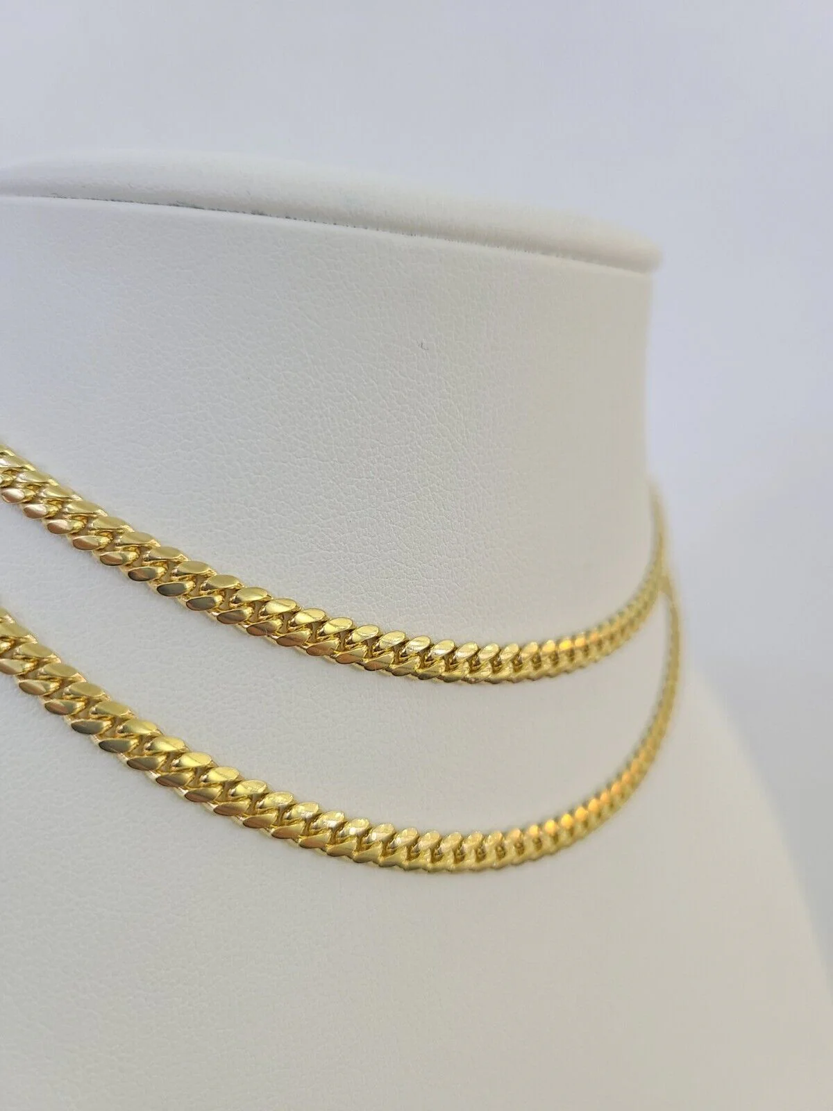 18k Solid Miami Cuban Necklace Chain Yellow Gold 4mm 26" Inch Genuine Real - Image 2