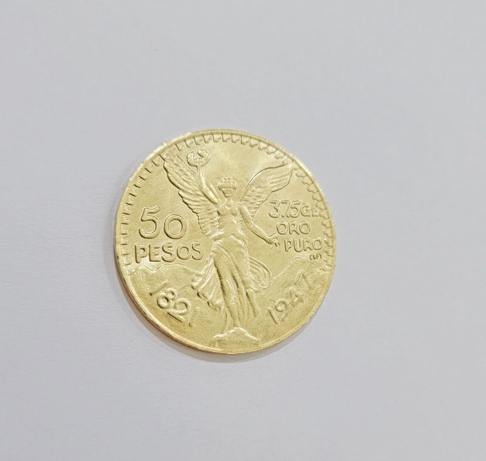 1947 Mexican Centenario 50 Gold Pesos Coin Solid 10k Yellow Gold Centenaro REAL - Image 7