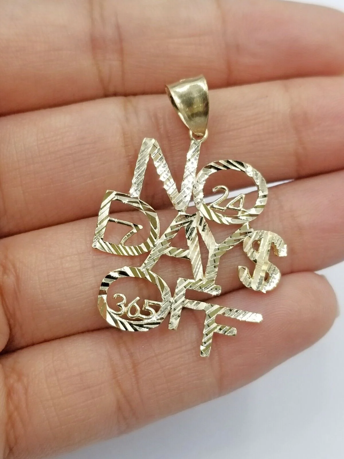 2.5mm Rope 10k Gold No. Of Days Charm Pendant Chain in 18 20 22 24 26 28 Inches - Image 2