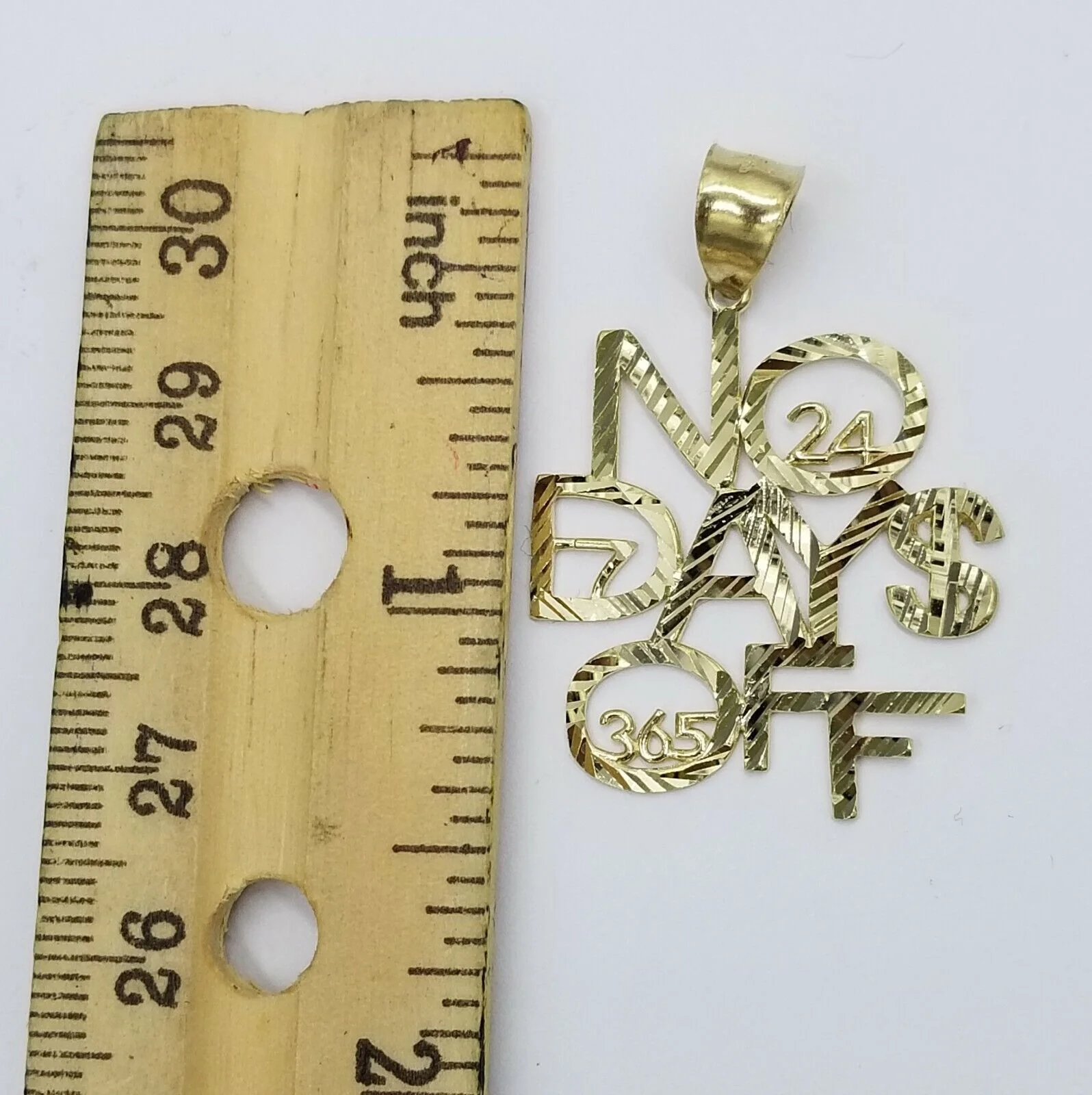 2.5mm Rope 10k Gold No. Of Days Charm Pendant Chain in 18 20 22 24 26 28 Inches - Image 5