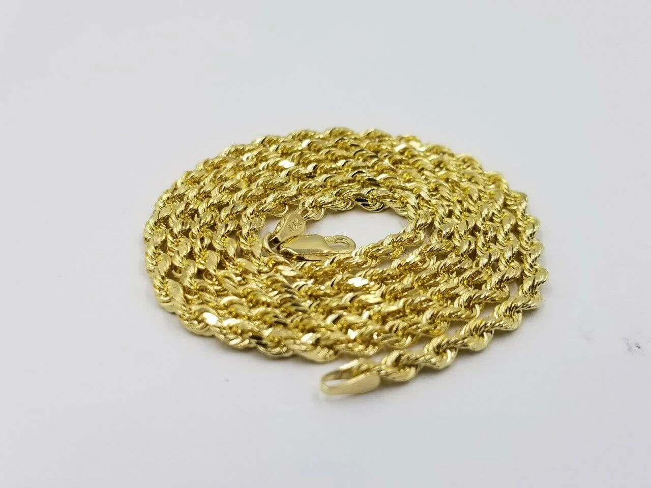 3mm SOLID 10k yellow Gold Rope Chain 16"-26" Inch HEAVY Necklace Men Women REAL - Image 2