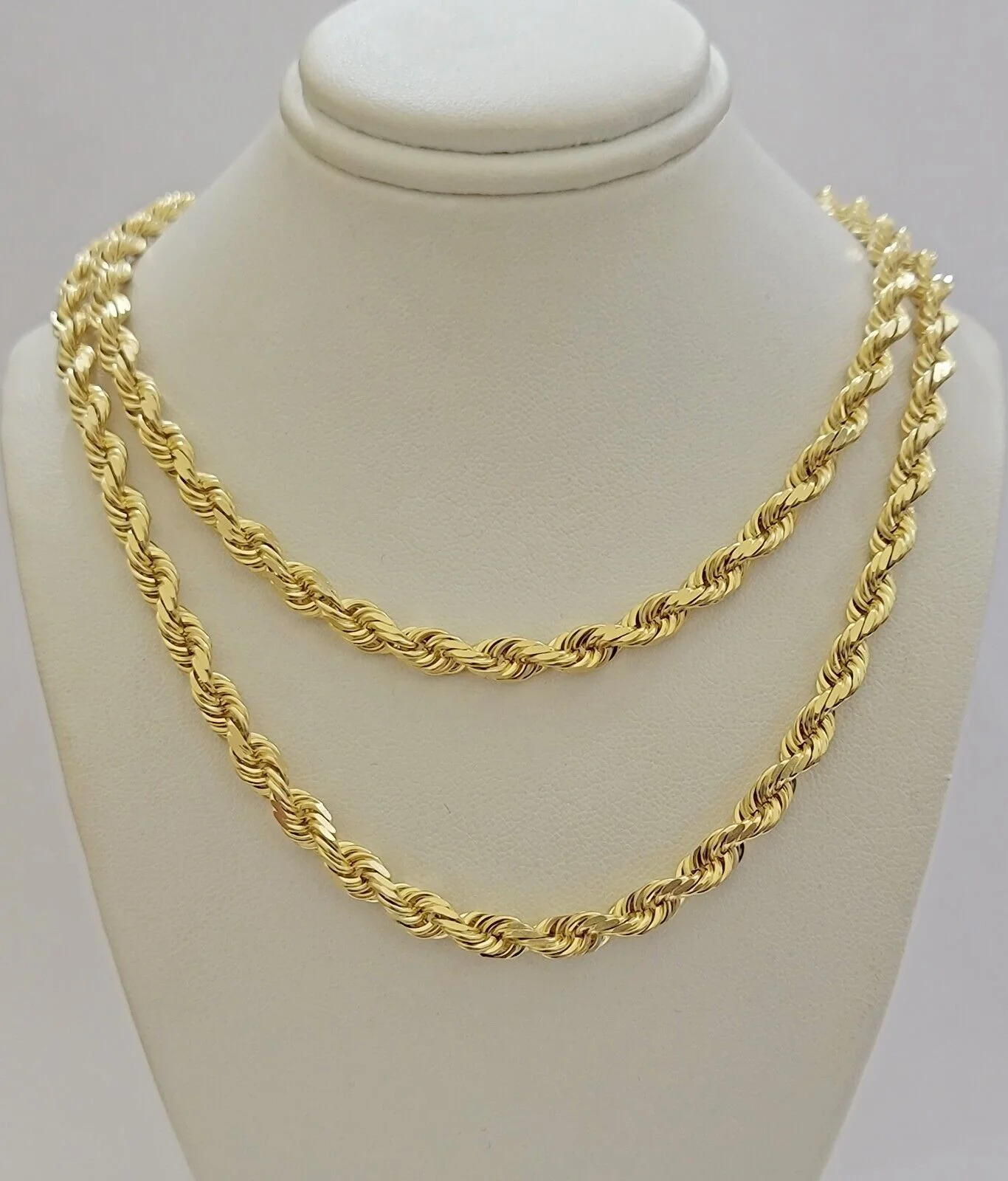 6mm Rope Chain Necklace 10k Yellow Gold Solid 24" Dimond Cut GURANTEED REAL GOLD - Image 6