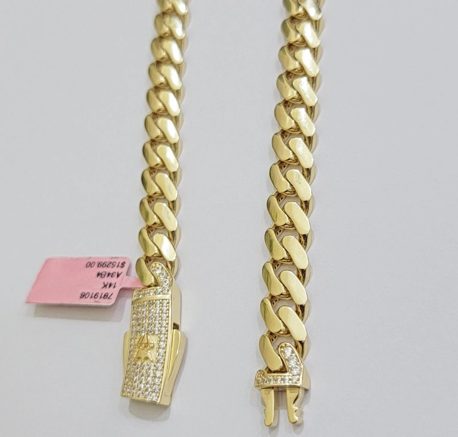 9mm Miami Cuban Royal Link Chain Necklace Box Clasp Real 14K Yellow Gold - Image 8