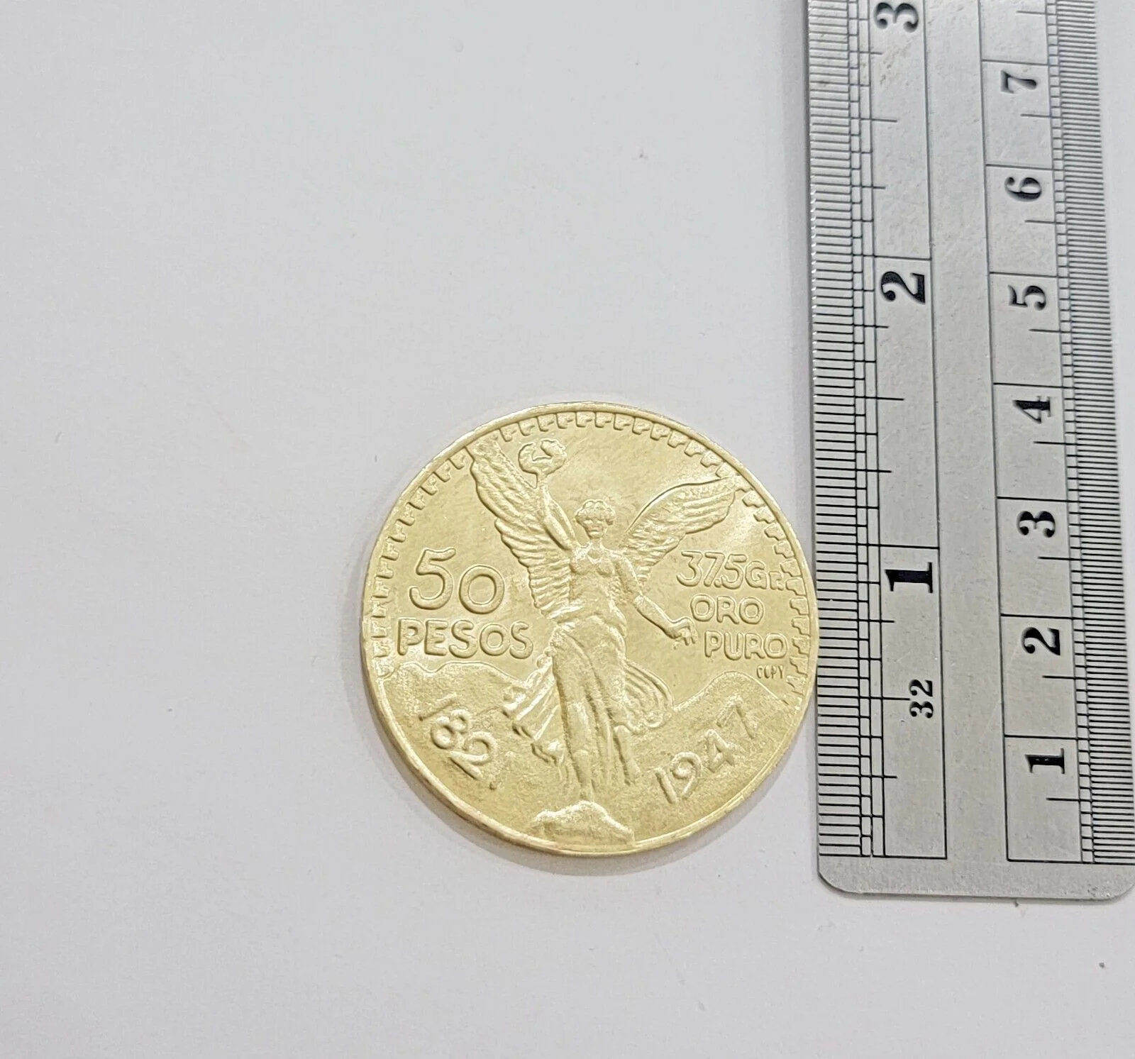 Centenario Coin Custom Solid 10k Yellow Gold 50 Pesos 1947 Mexico Mexican Coin - Image 4