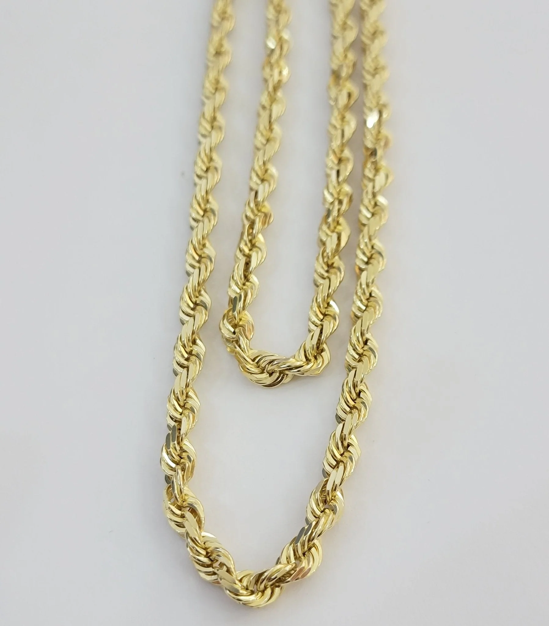 14k Yellow Gold Rope Chain Solid Necklace 6mm 24" Dimond Cut 14KT Real Gold - Image 6