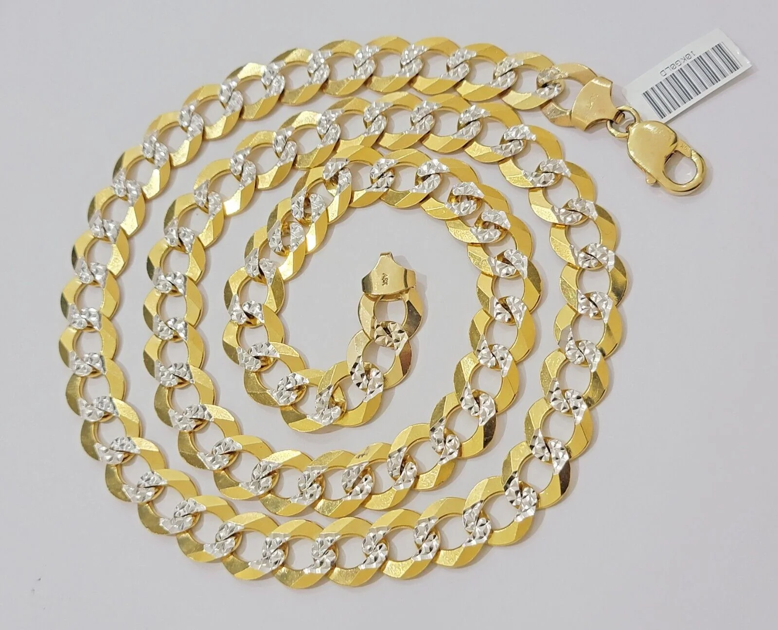 Cuban Curb Link Chain Necklace 26" 12.5mm Diamond Cut Solid 10k Yellow Gold REAL - Image 4