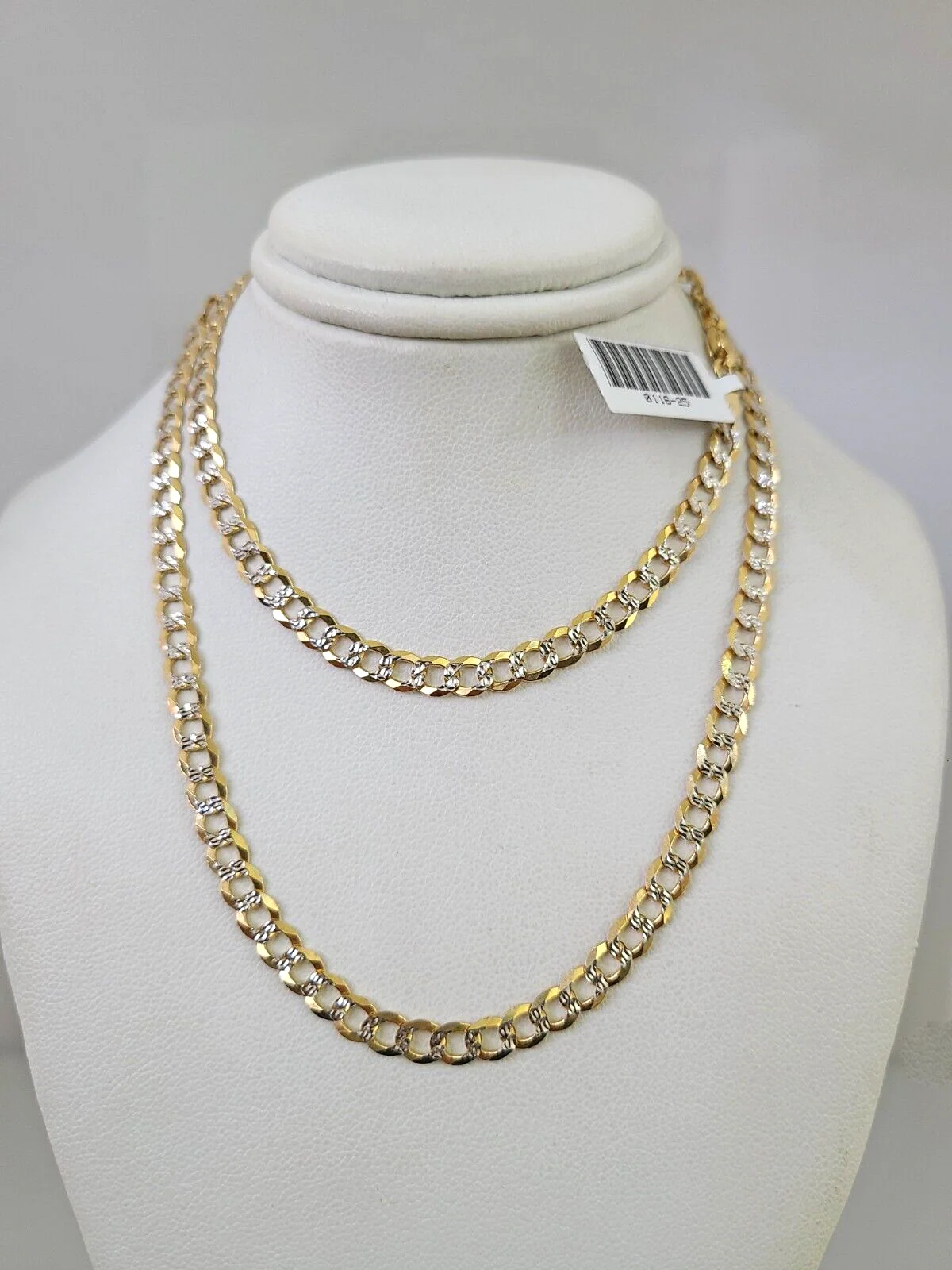 Cuban Curb Link Chain Necklace SOLID 5mm 22" Diamond Cut 10k Yellow Gold