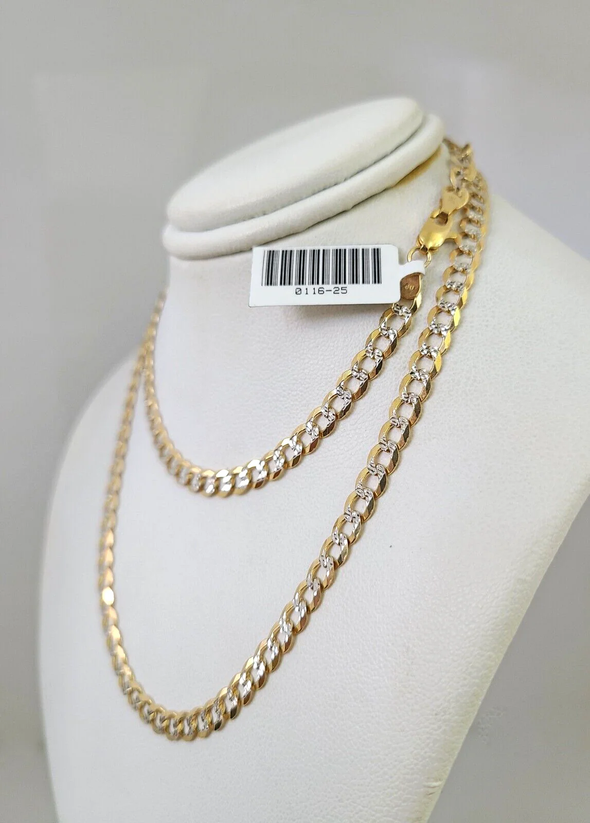 Cuban Curb Link Chain Necklace SOLID 5mm 22" Diamond Cut 10k Yellow Gold - Image 5