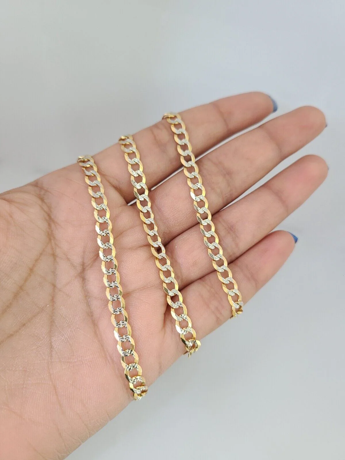 Cuban Curb Link Chain Necklace SOLID 5mm 22" Diamond Cut 10k Yellow Gold - Image 6