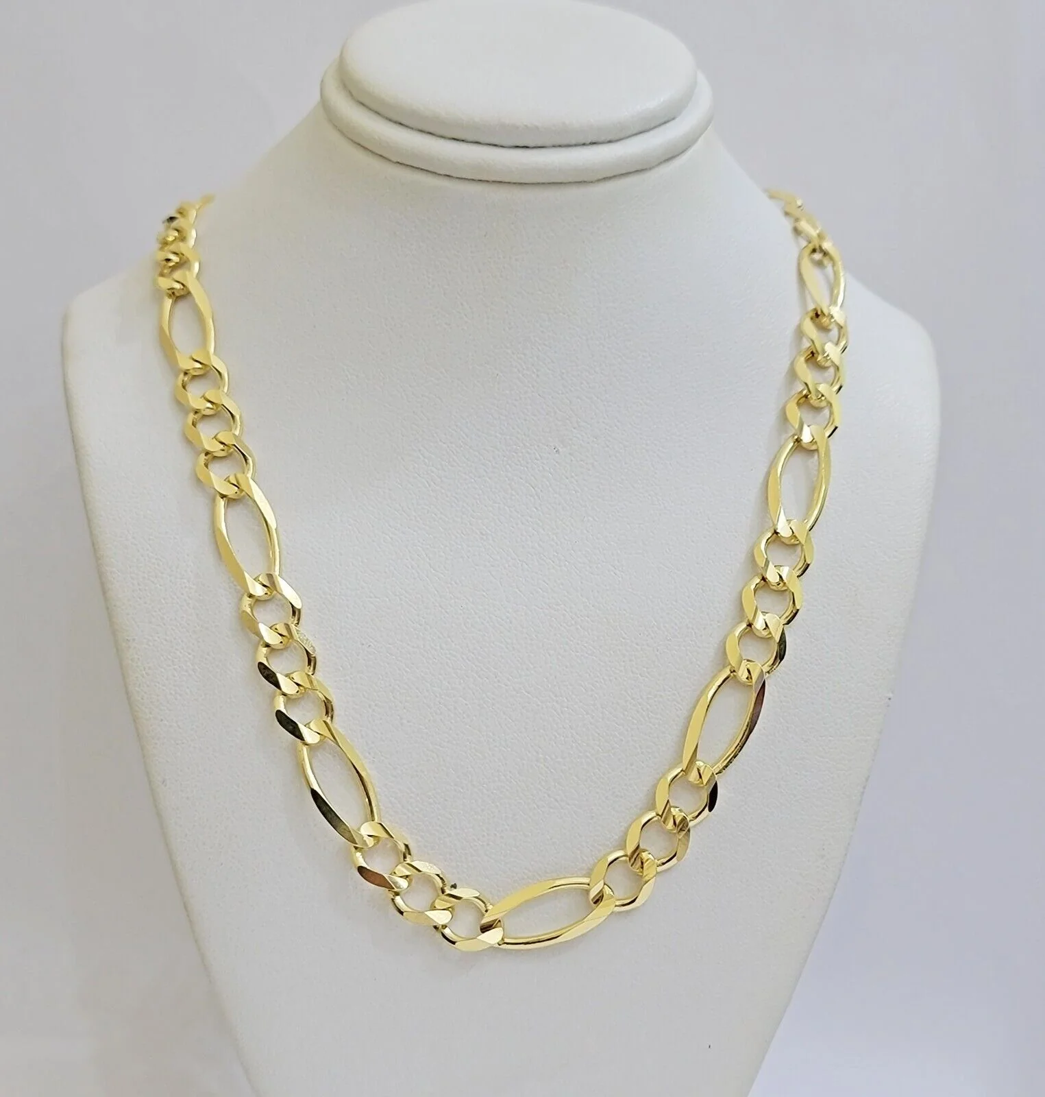 Figaro Link Chain 14k Yellow Gold 7mm Necklace 20 - 30 Inch SOLID 14kt STRONG - Image 7