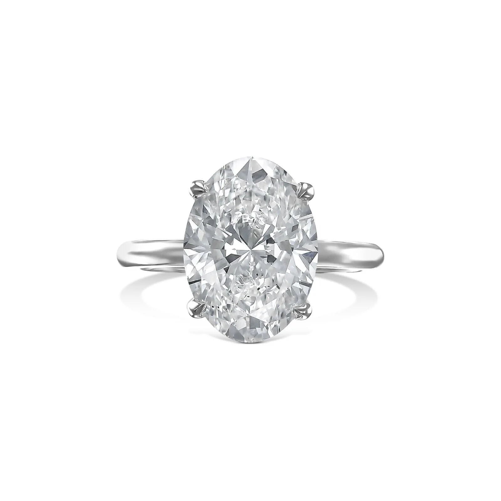 IGI Diamond Engagement Ring VS G Oval 3.50 Carat Lab-Created Eye Clean 14k White - Image 4