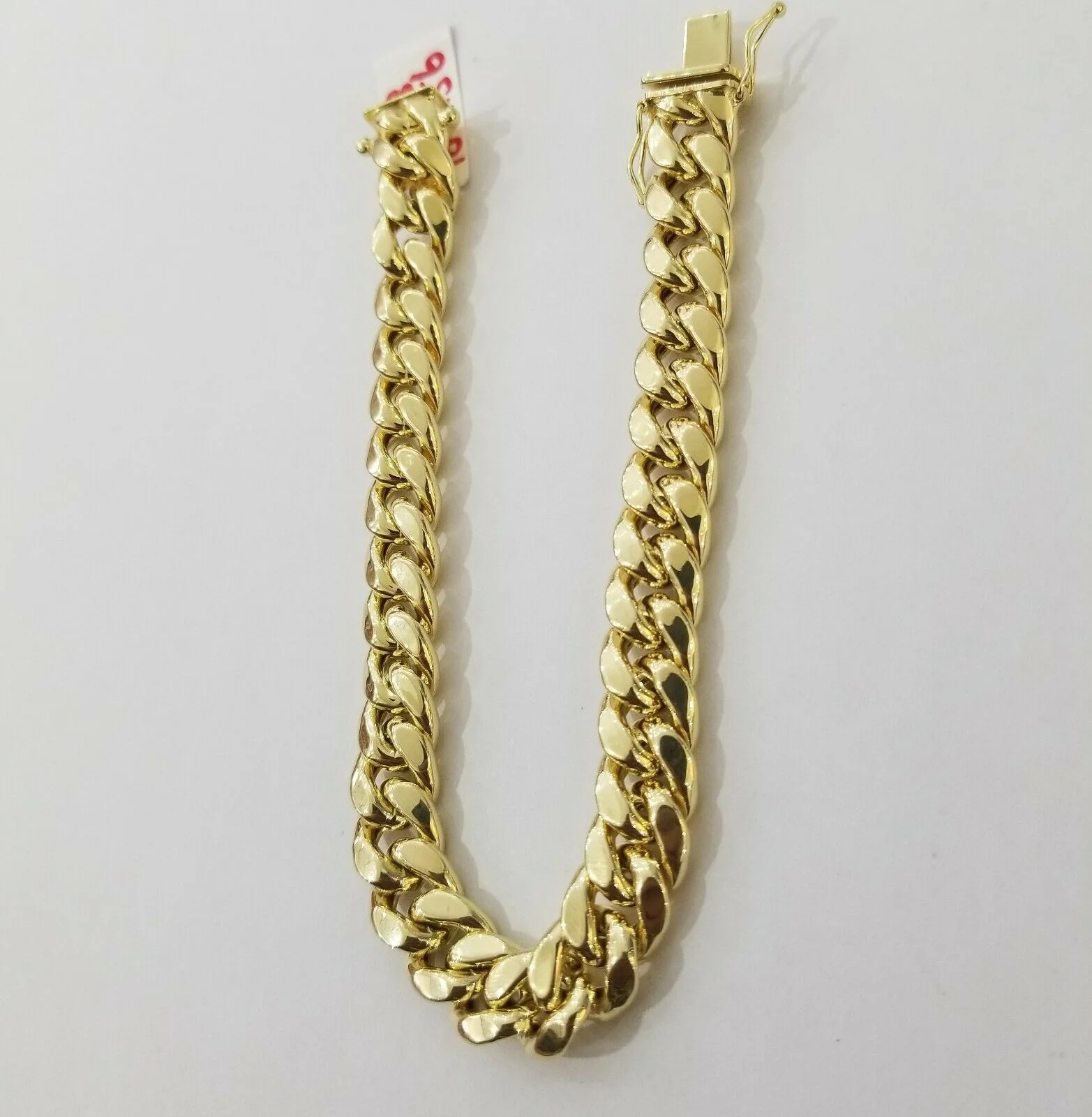 LADIES REAL 14k Gold Miami Cuban Bracelet 7" 9mm 14 kt Yellow Gold Strong Links - Image 5
