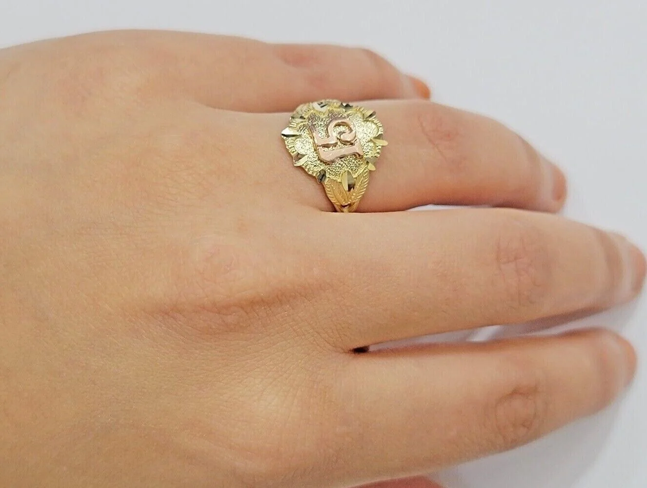 Ladies Ring 10k Gold Quinceanera 15 Anos Year Girls 10KT Yellow REAL Ring Sizes 6,7,8,9,10,11 & 12 - Image 5