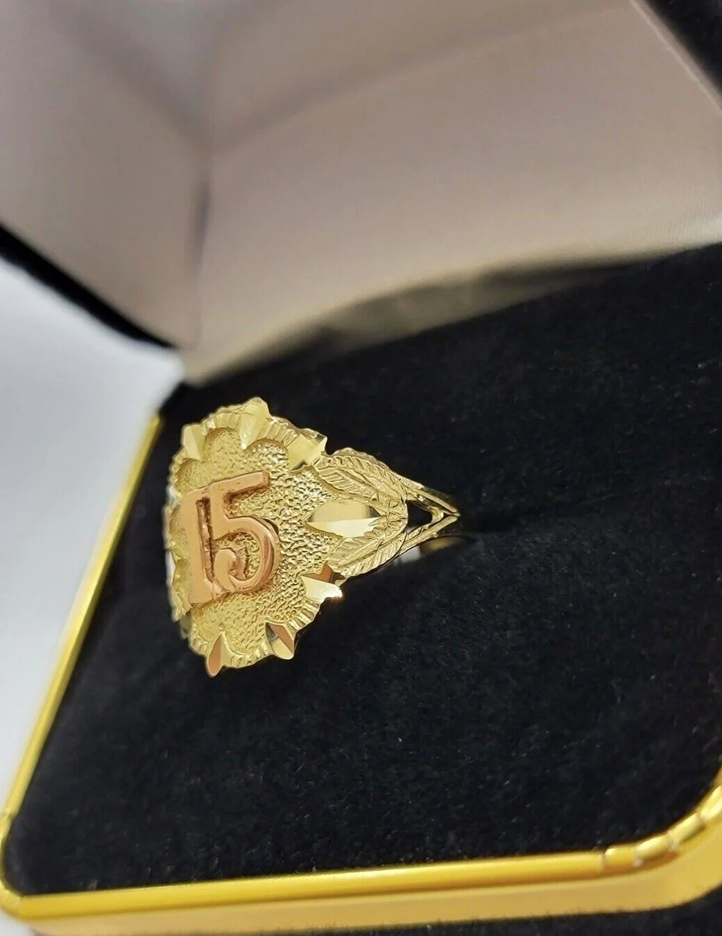 Ladies Ring 10k Gold Quinceanera 15 Anos Year Girls 10KT Yellow REAL Ring Sizes 6,7,8,9,10,11 & 12 - Image 9