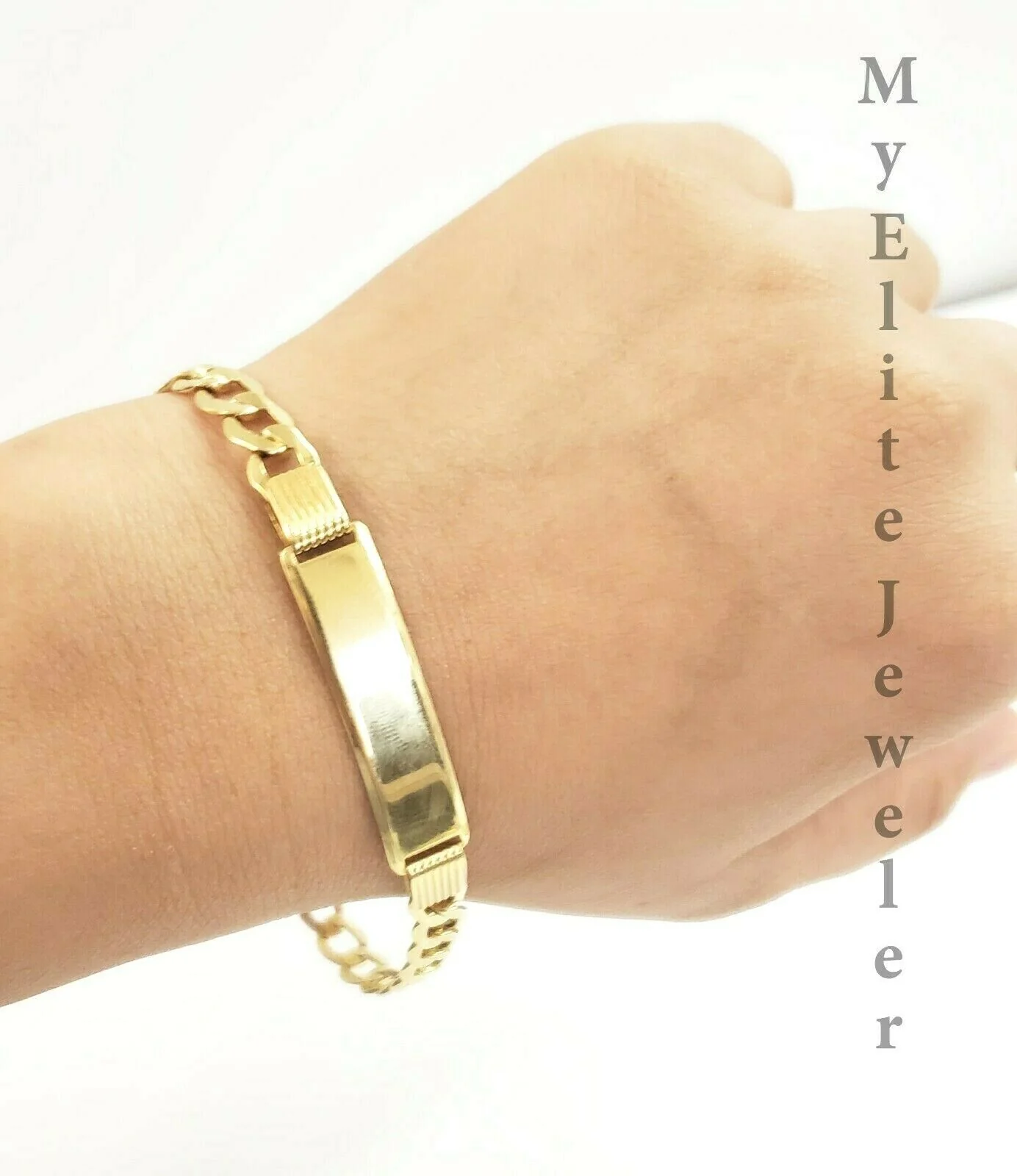 Men's 10K Gold Cuban Link Bracelet ID 8mm 9" Lobster Lock REAL 10KT - Image 3