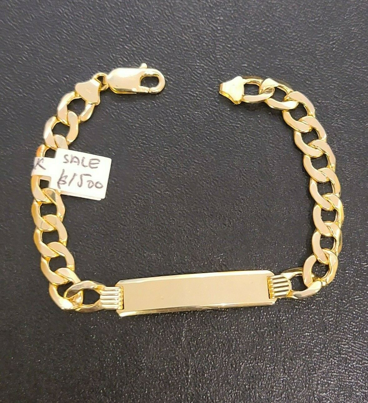 Men's 10K Gold Cuban Link Bracelet ID 8mm 9" Lobster Lock REAL 10KT - Image 7
