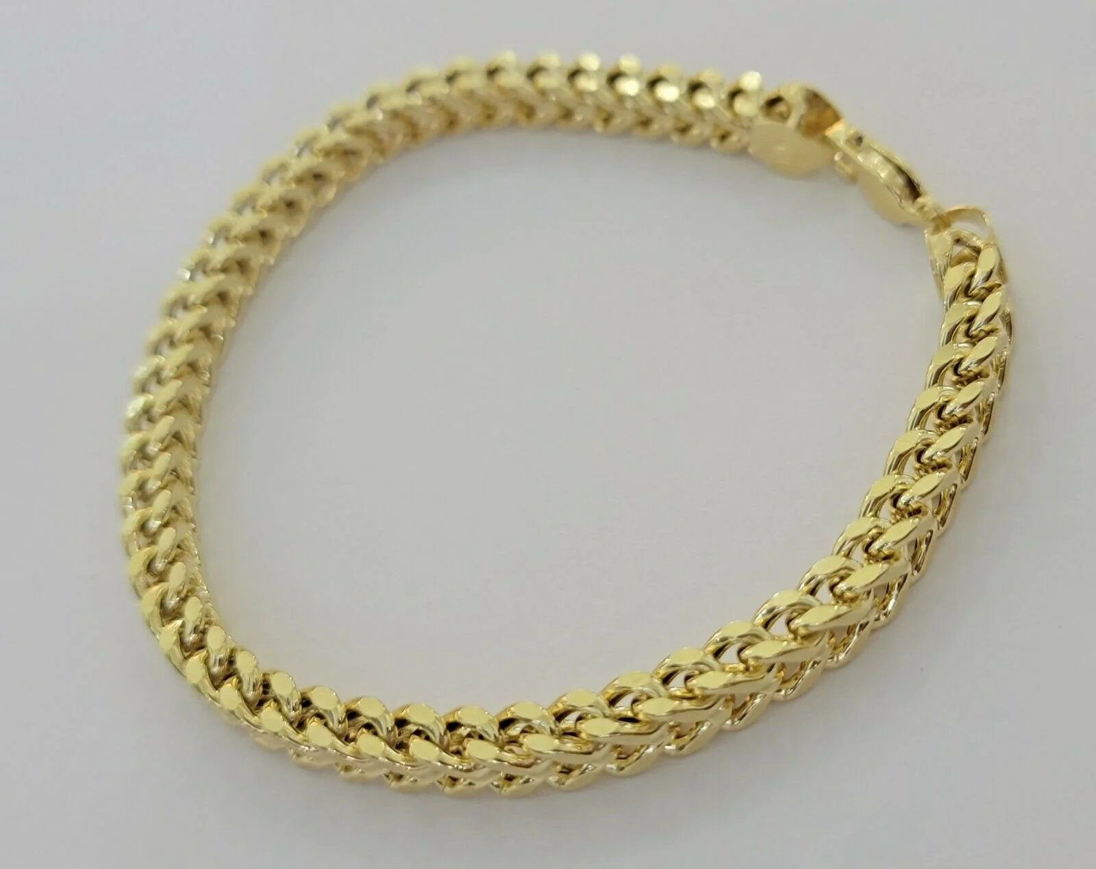 Men's 10k Gold Franco Bracelet 8" 6mm 10kt Yellow Gold Authentic 10kt MEN STRONG - Image 6