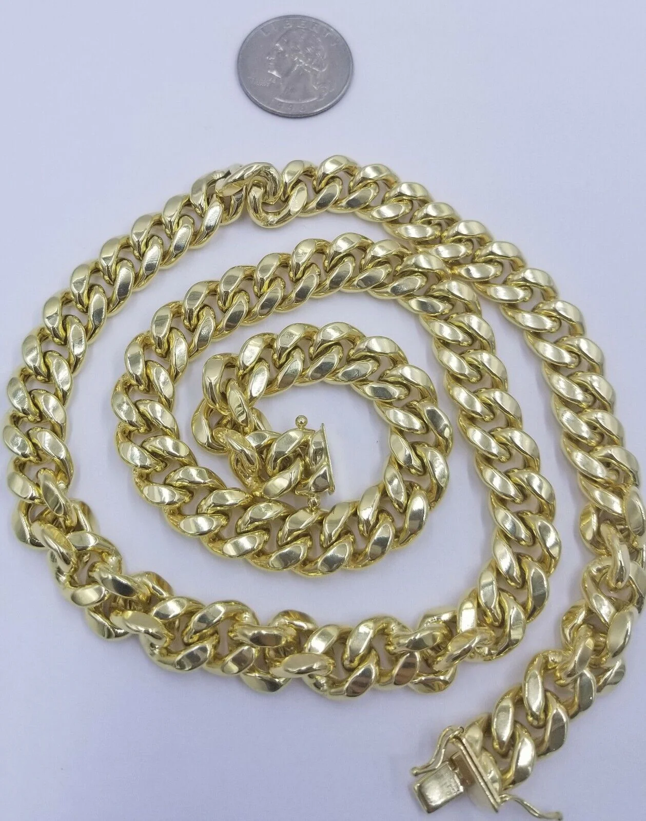 Mens 10K Yellow Gold 26" 11mm Chain Miami Cuban Link Necklace Box Lock REAL 10KT - Image 6