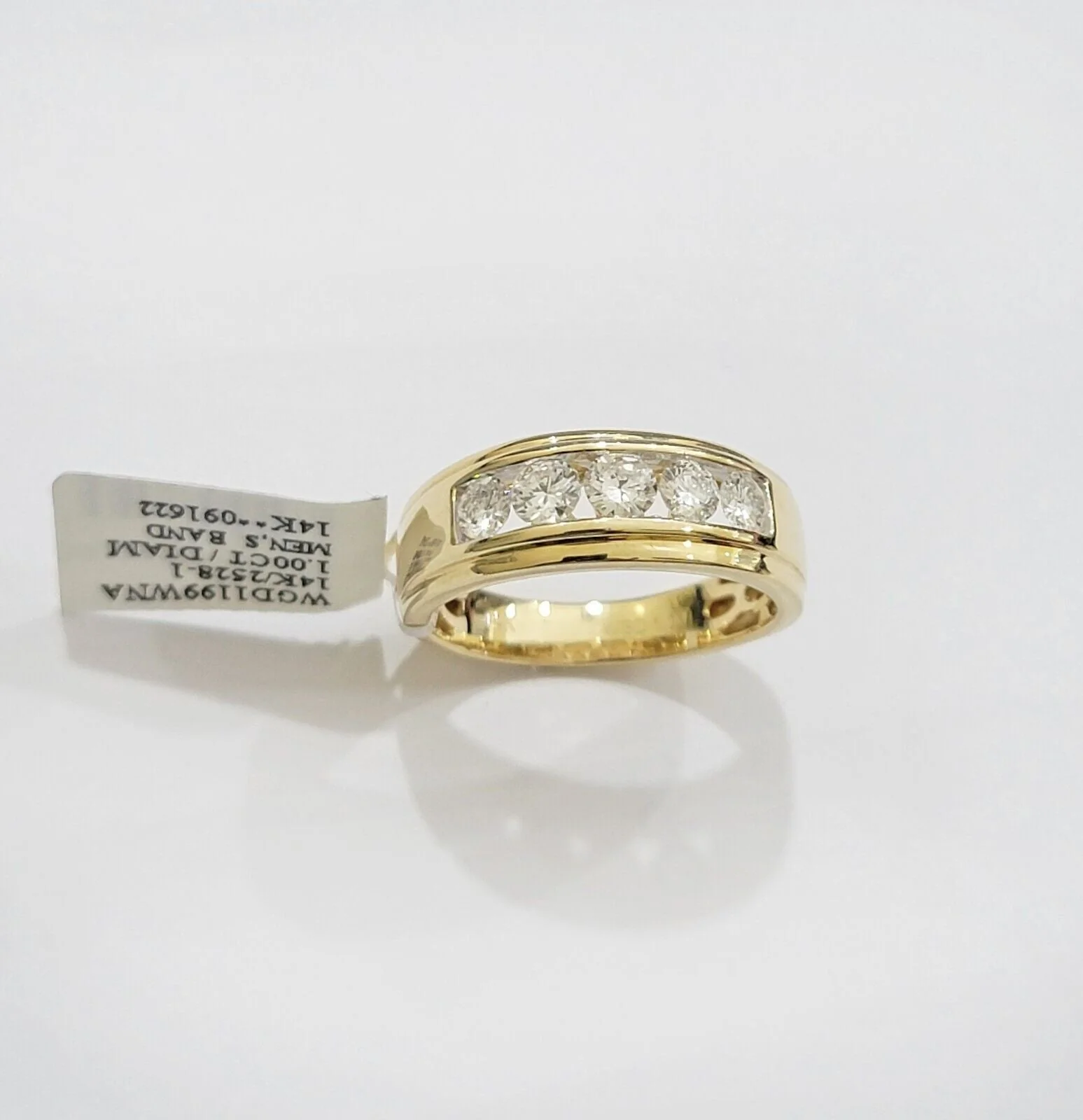 Mens 14k Yellow Gold 1CT Diamond Ring Band Natural Wedding Band, Valentine Sale Ring Sizes 6,7,8,9,10,11 & 12