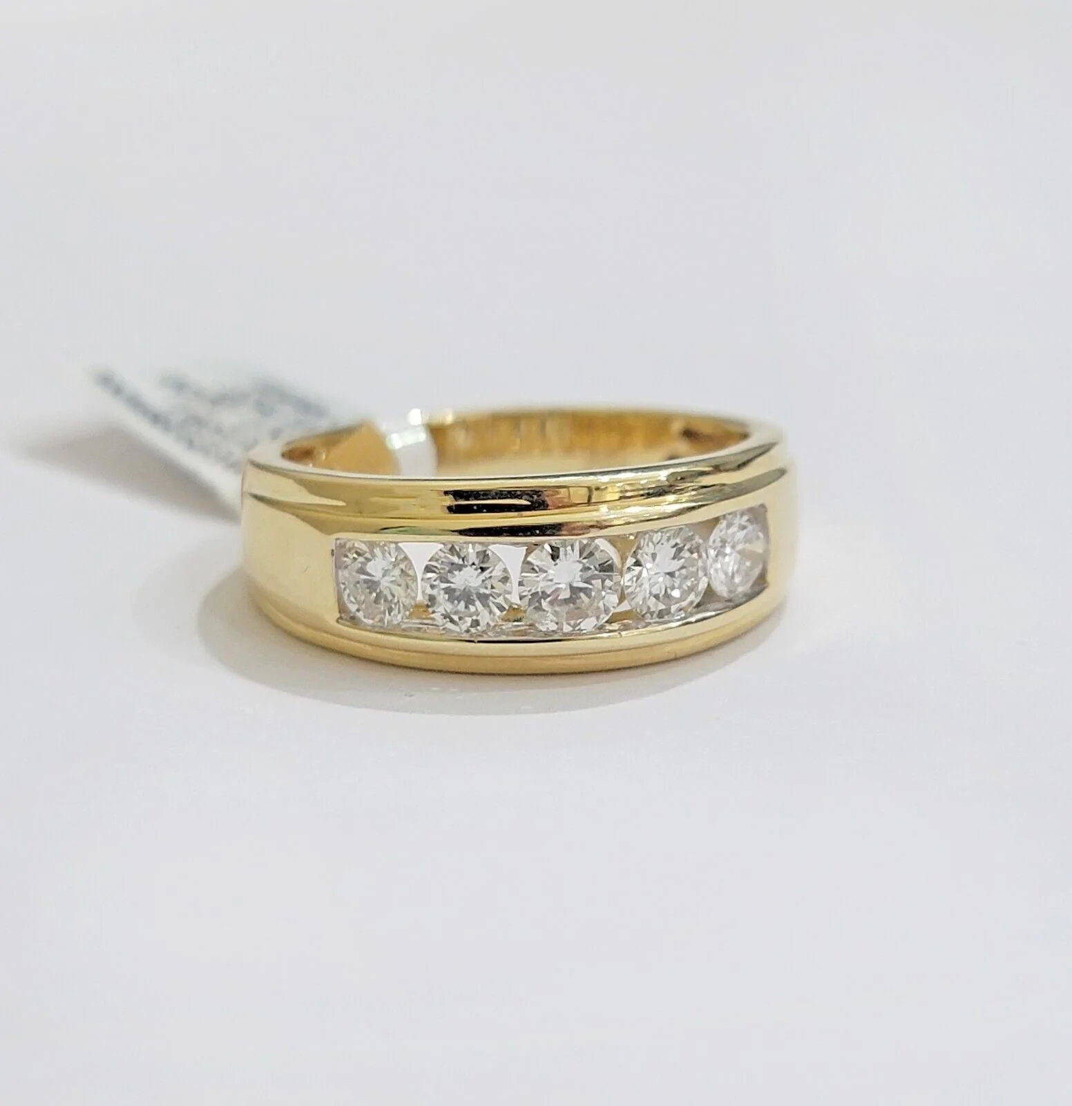 Mens 14k Yellow Gold 1CT Diamond Ring Band Natural Wedding Band, Valentine Sale Ring Sizes 6,7,8,9,10,11 & 12 - Image 2