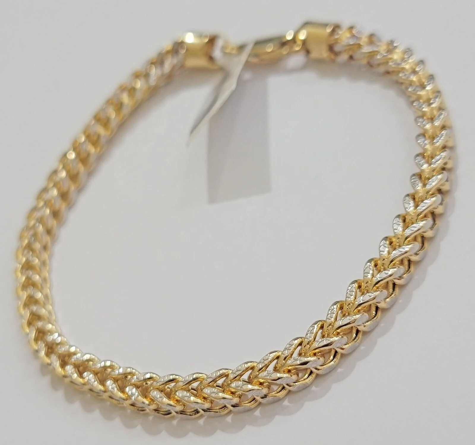 Mens 14k Yellow Gold Franco Bracelet 4mm 8.5" Diamond Cut Authentic 14KT ,STRONG - Image 3