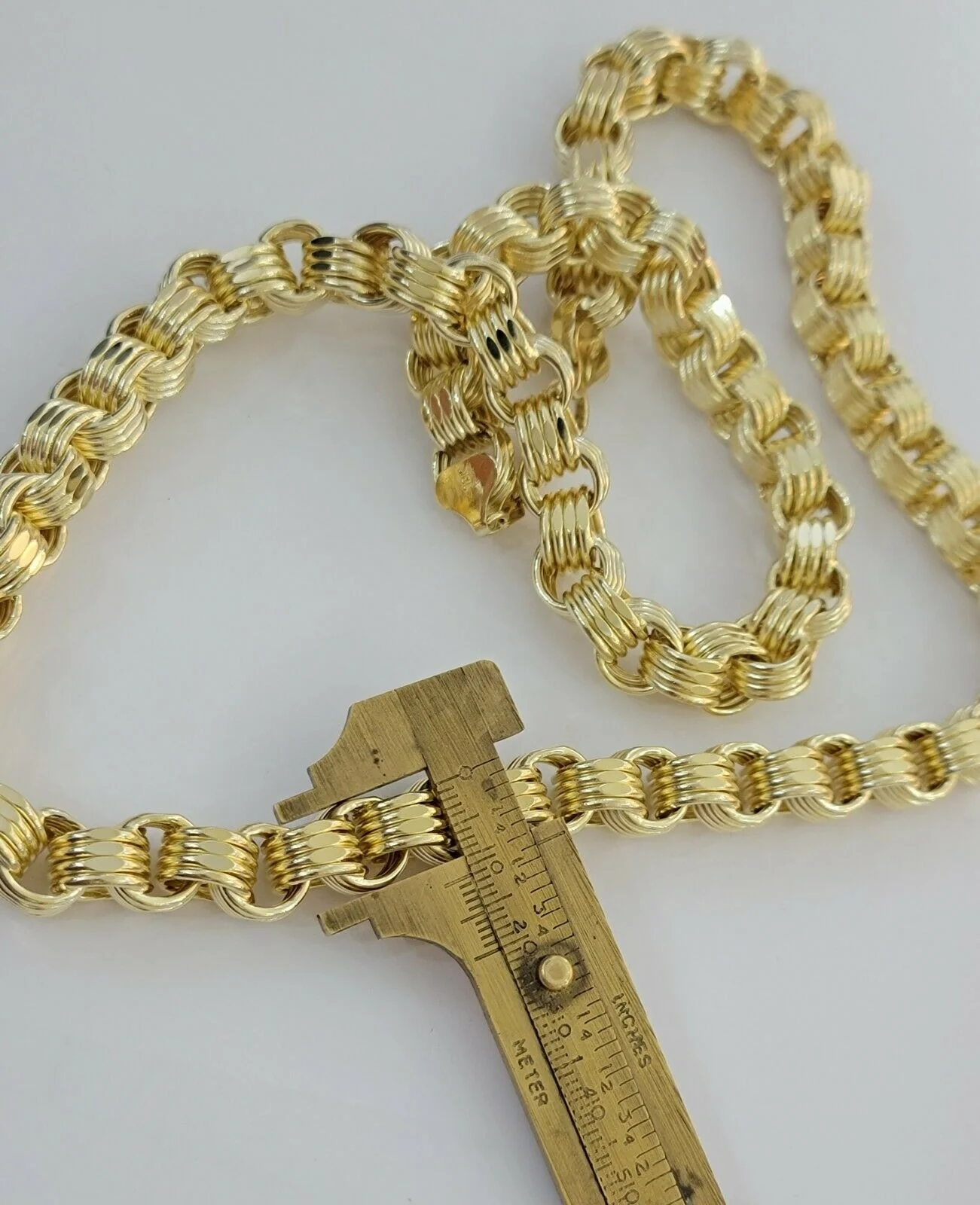 Mens Byzantine Chain 10k Gold Necklace 11mm 22" 24" 26" 28" 30" 10kt Yellow Gold - Image 7
