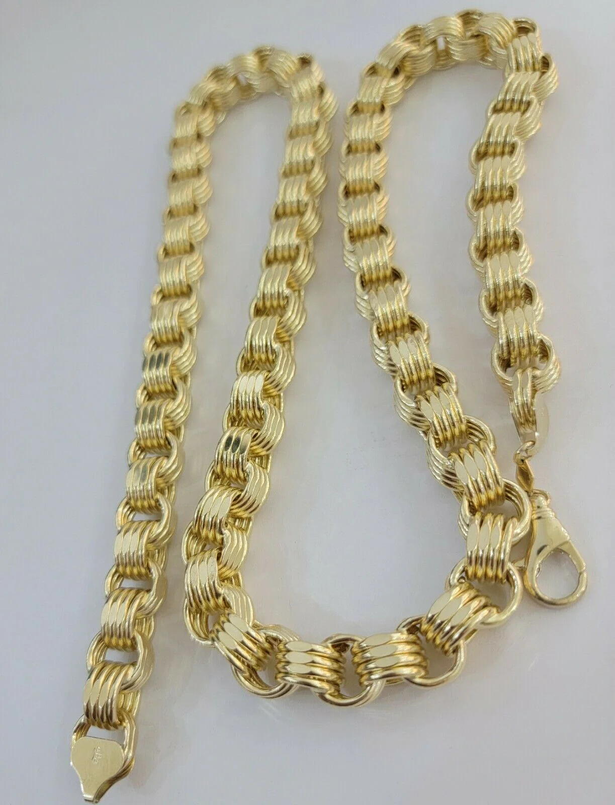 Mens Byzantine Chain 10k Gold Necklace 9mm 22" 24" 26" 28" 30" 10kt Yellow Gold - Image 4