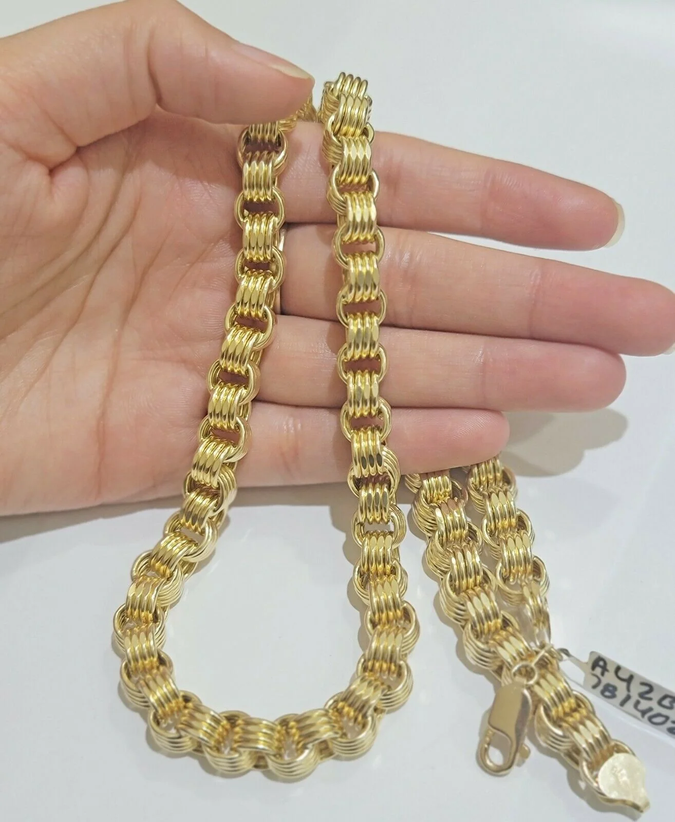 Mens Byzantine Chain 10k Gold Necklace 9mm 22" 24" 26" 28" 30" 10kt Yellow Gold - Image 8