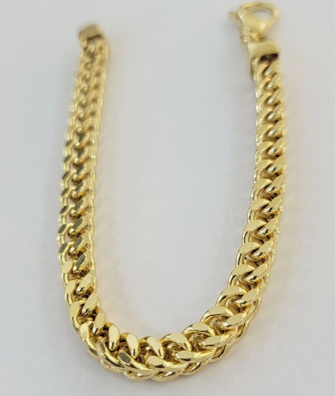 Men's Franco Bracelet 9 Inch 7mm REAL 10kt Yellow Gold Thick & Strong Bracelet - Image 4