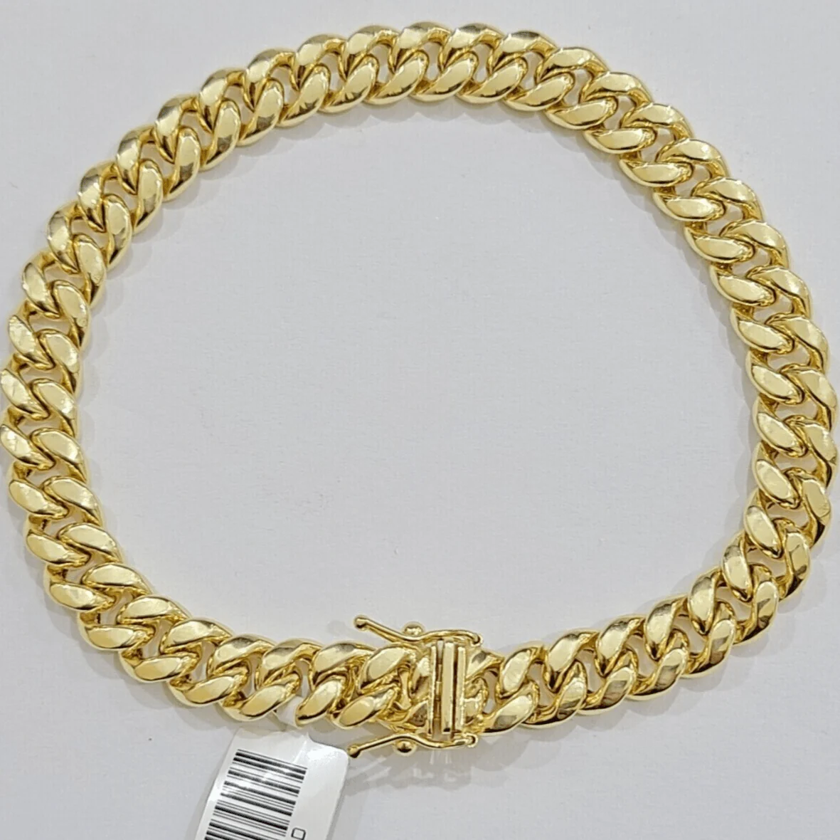 Mens Real 14k Gold Bracelet 8mm 7.5 inch Miami Cuban Link Box Clasp Strong 14 KT - Image 2