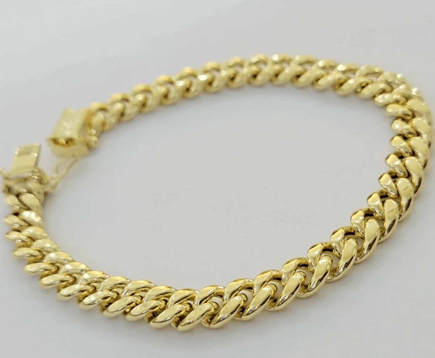Mens Real 14k Gold Bracelet 8mm 7.5 inch Miami Cuban Link Box Clasp Strong 14 KT - Image 5