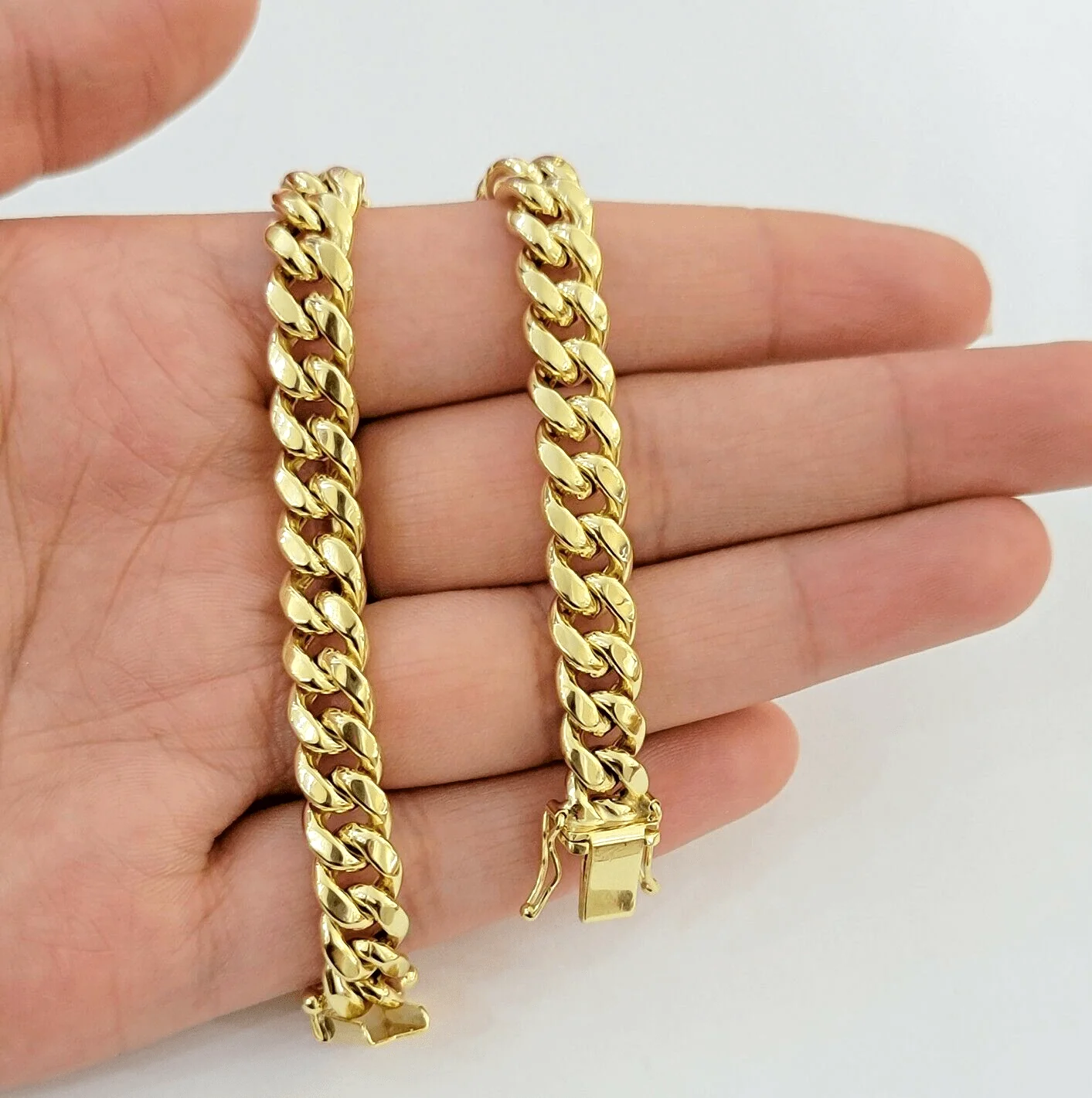 Mens Real 14k Gold Bracelet 8mm 8 inch Miami Cuban Link Box Clasp Strong 14 KT - Image 3