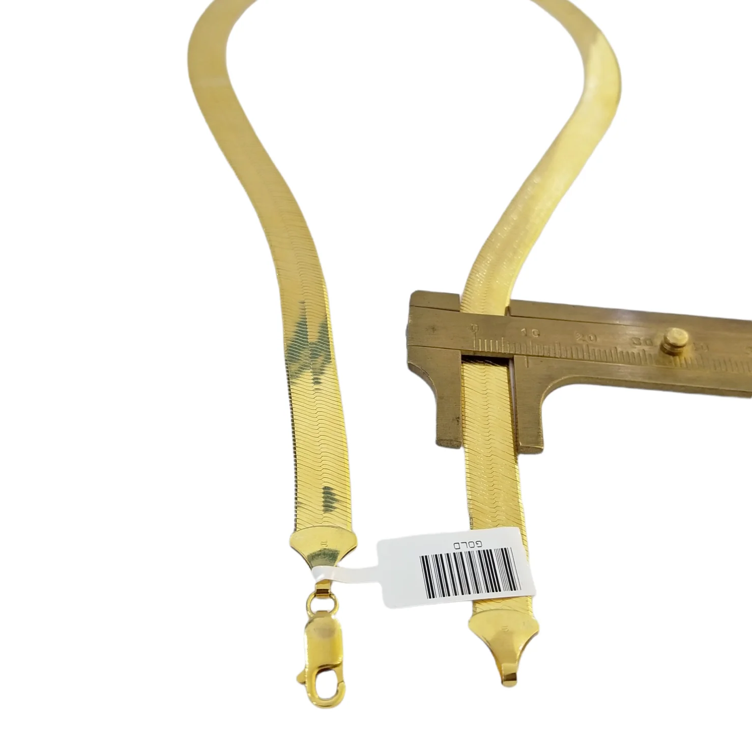 Real 10k 9mm Yellow Gold Herring Bone Chain Necklace 18" Inches Lobster lock - Image 4
